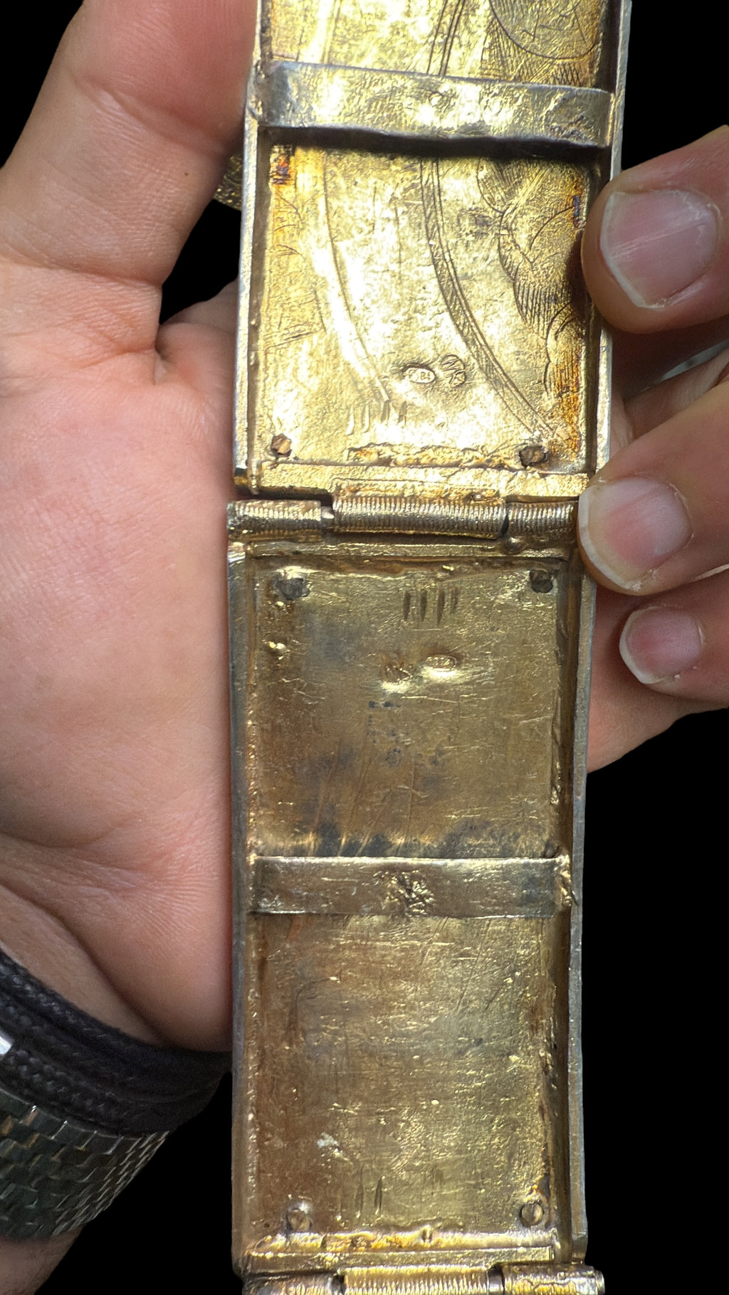 A Russian 84 Gilded Silver Jeweled Filigree Work Belt