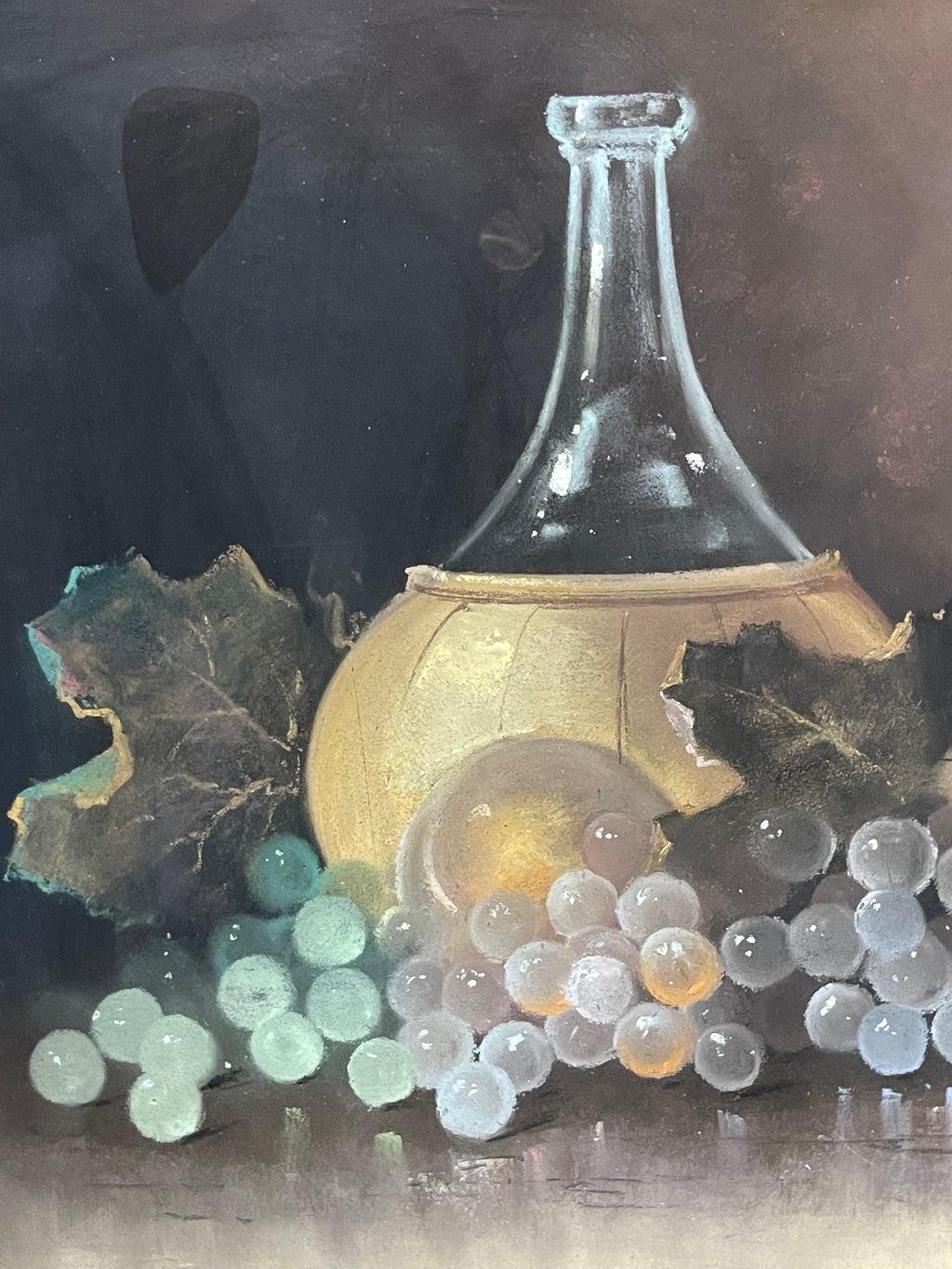 French Pastel on Paper Still Life Painting Circa 19th Century