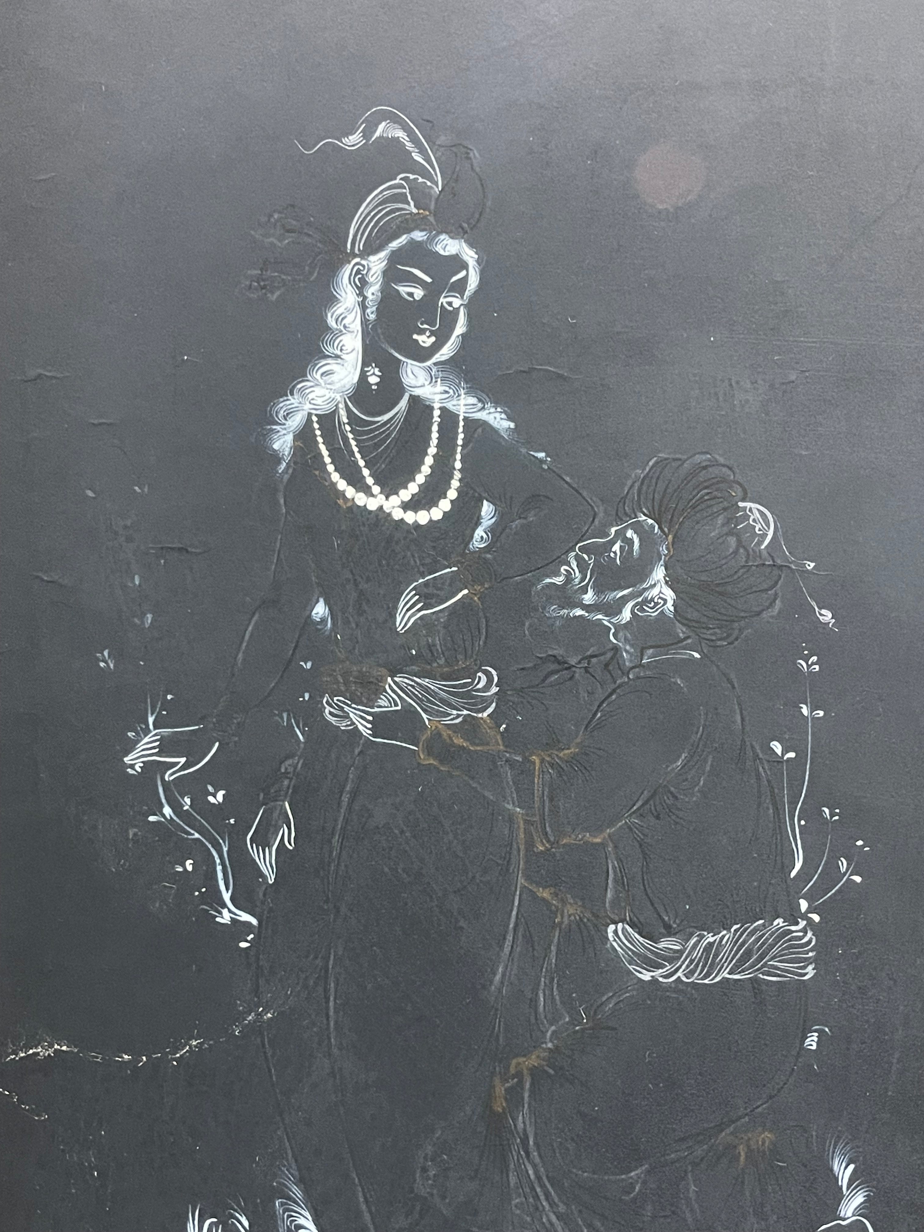 20th Century Persian Watercolor on Paper Painting