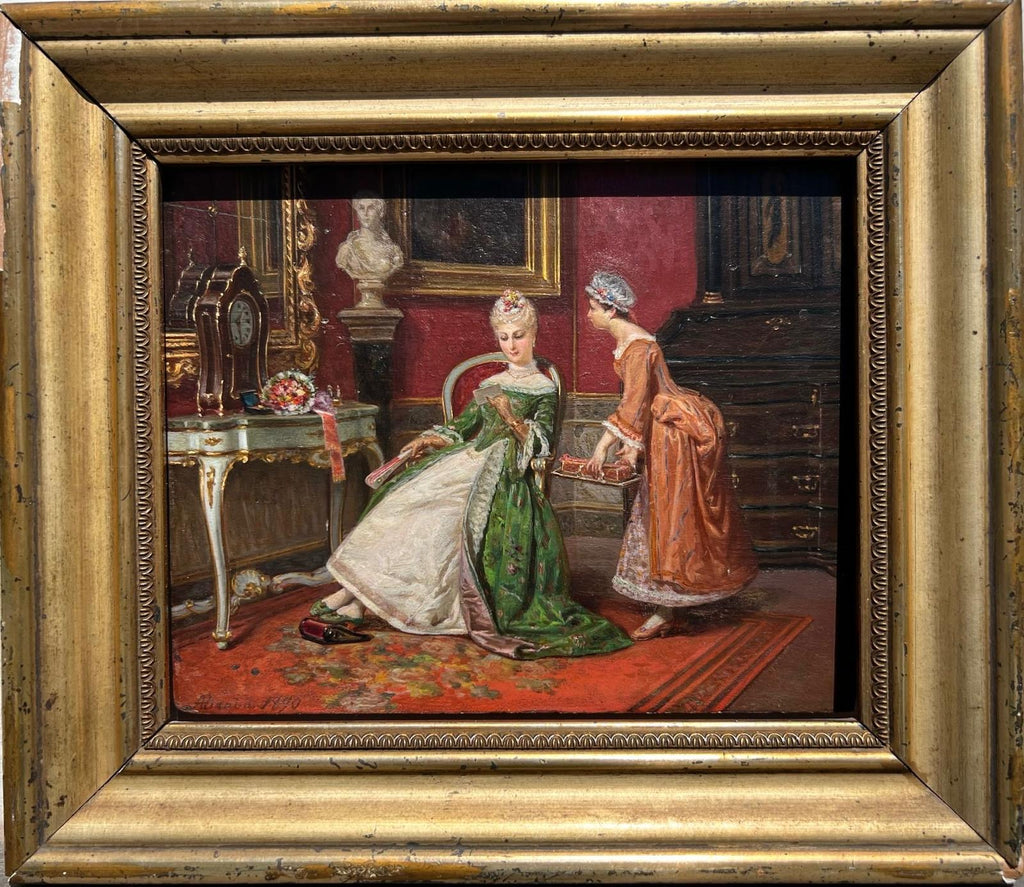 A 19th C. French Oil On Board Painting