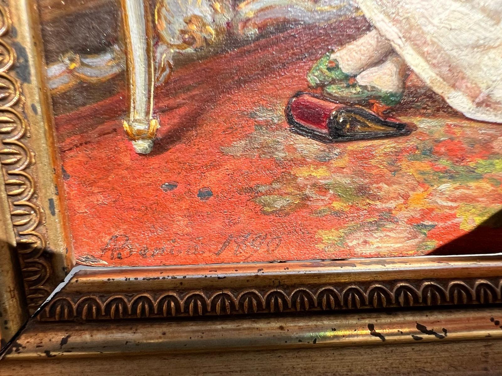 A 19th C. French Oil On Board Painting