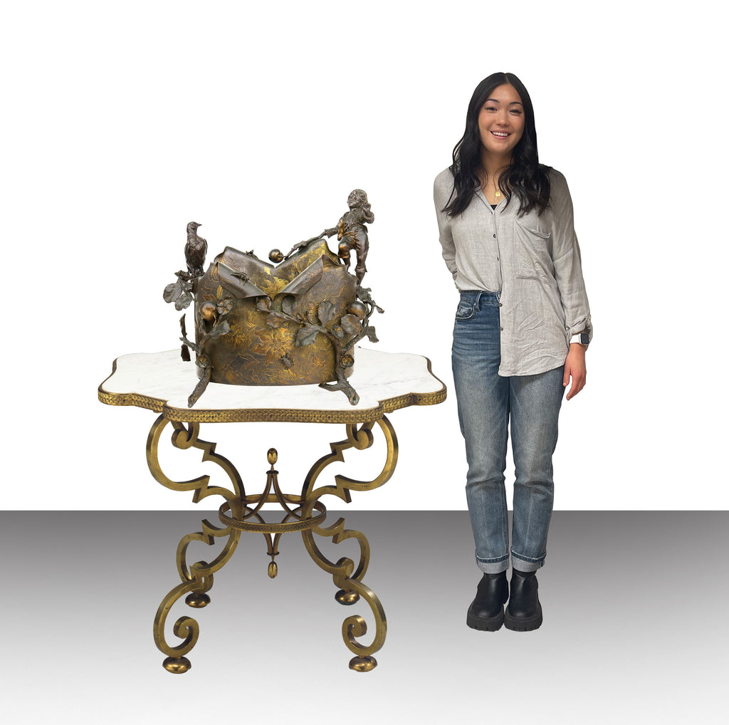 A Gilt & Patinated Bronze Figural Jardiniere, Austria, 19th Century