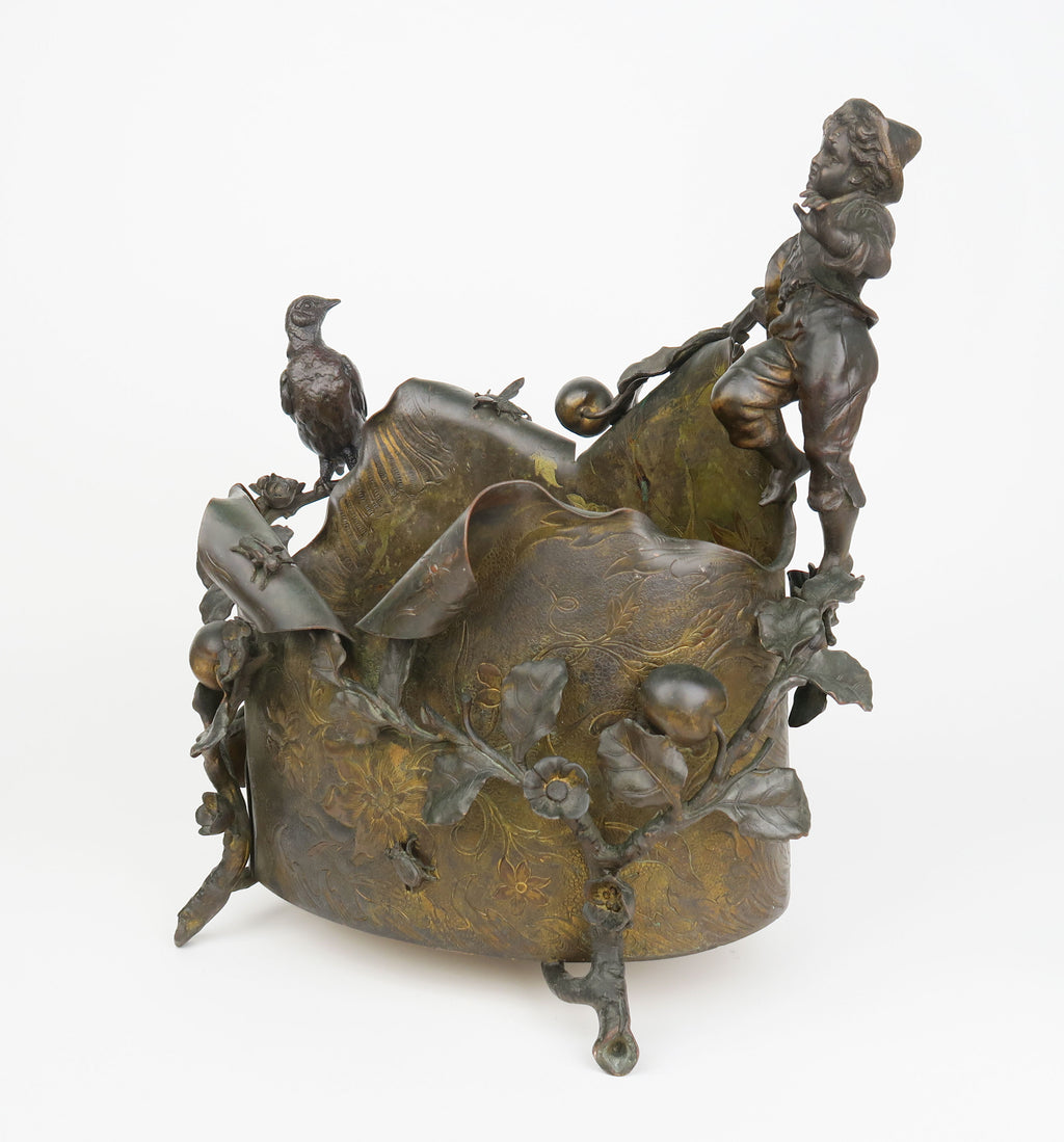 A Gilt & Patinated Bronze Figural Jardiniere, Austria, 19th Century