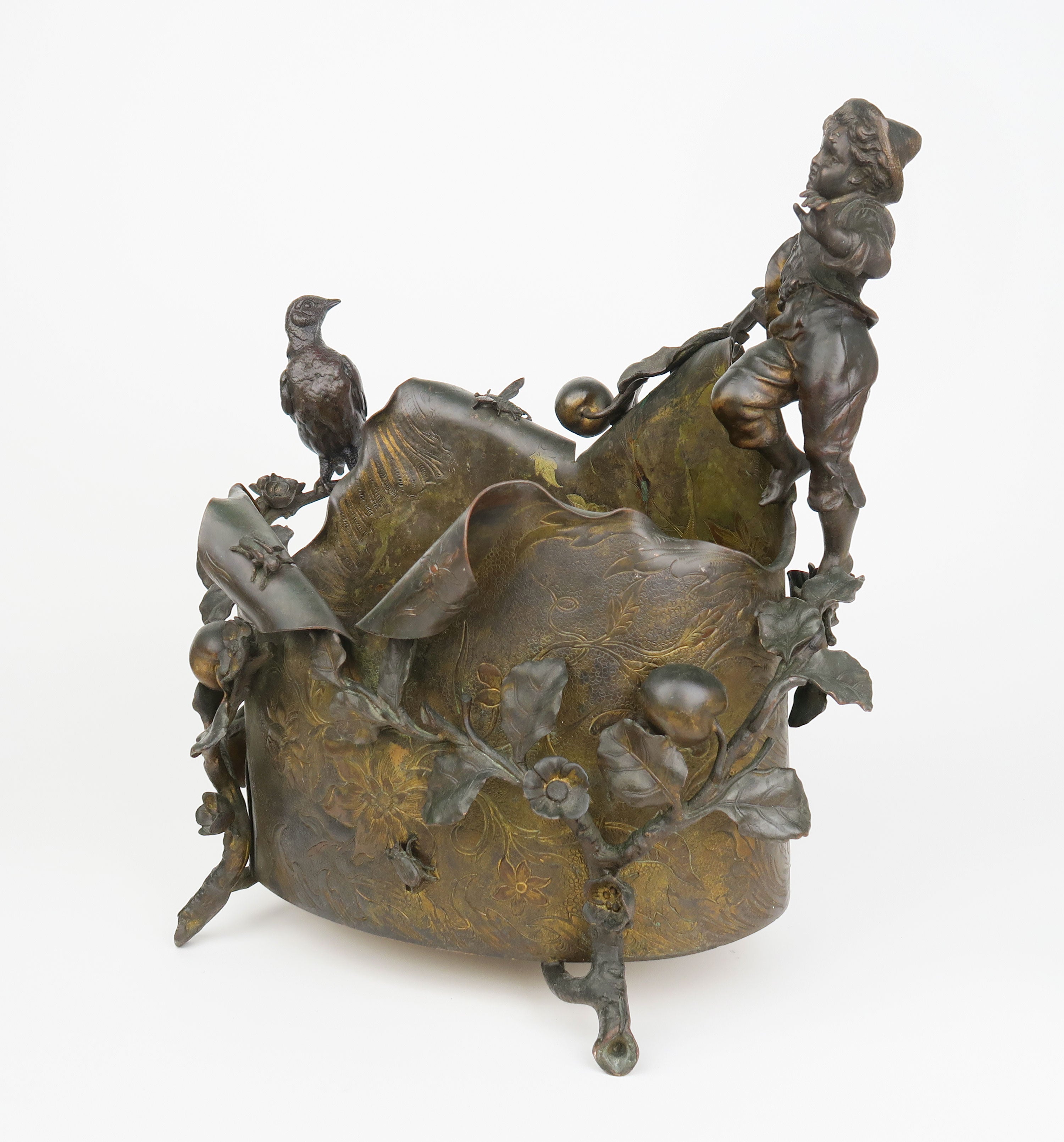 A Gilt & Patinated Bronze Figural Jardiniere, Austria, 19th Century