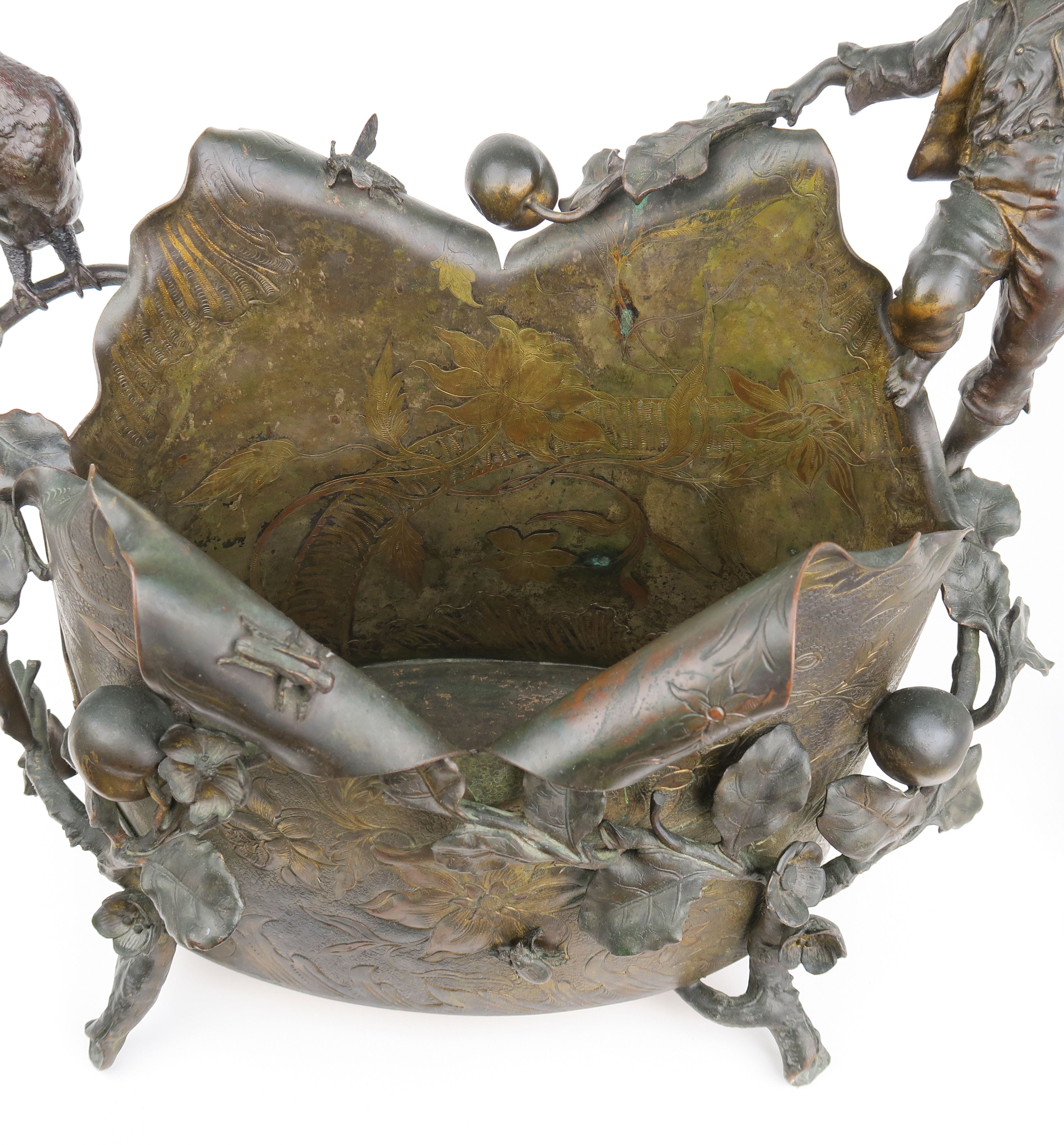 A Gilt & Patinated Bronze Figural Jardiniere, Austria, 19th Century