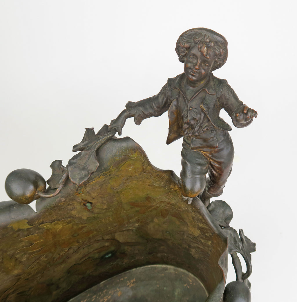 A Gilt & Patinated Bronze Figural Jardiniere, Austria, 19th Century