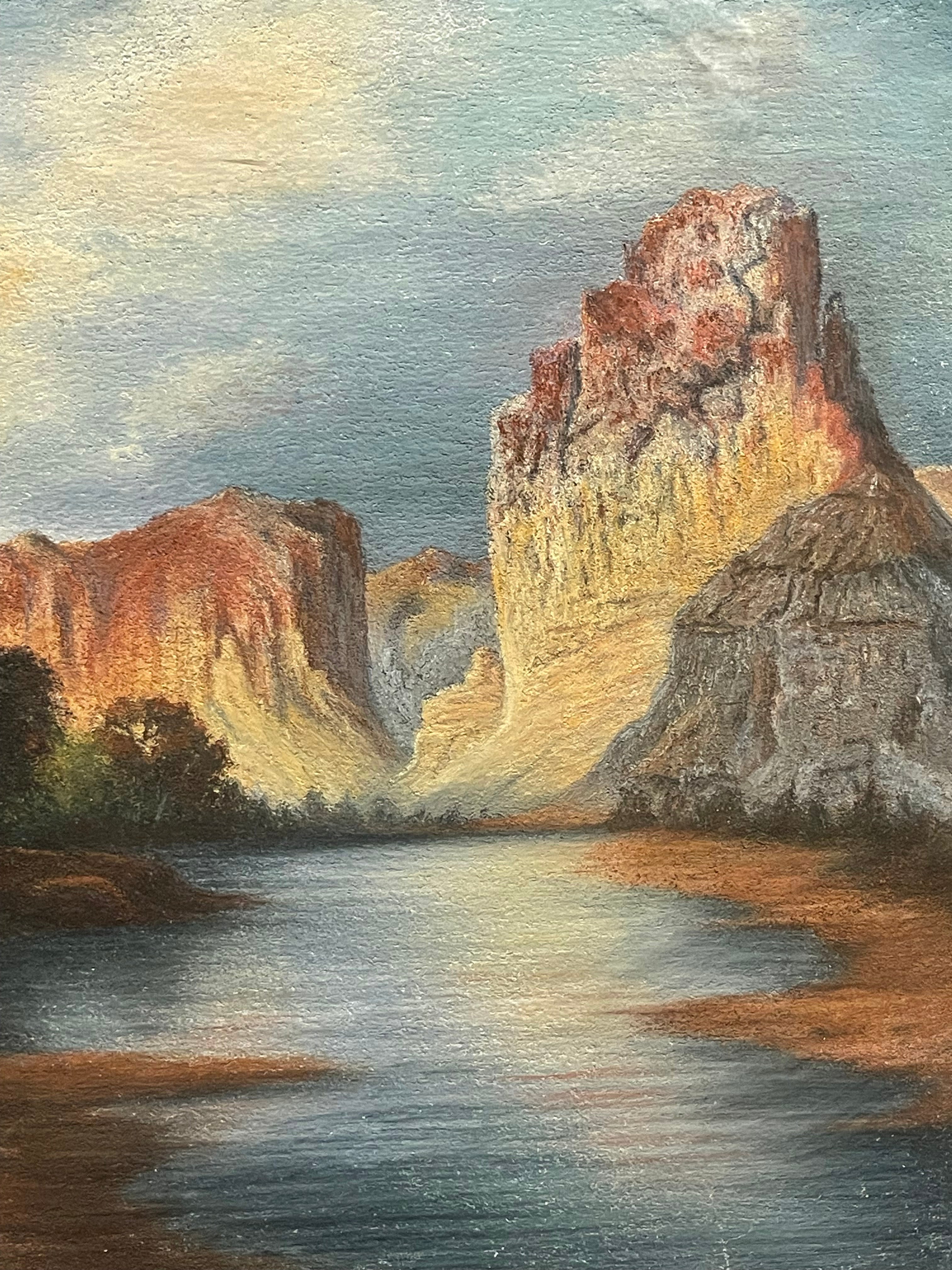 A Pastel on Board Landscape Painting, (American 20th Century)
