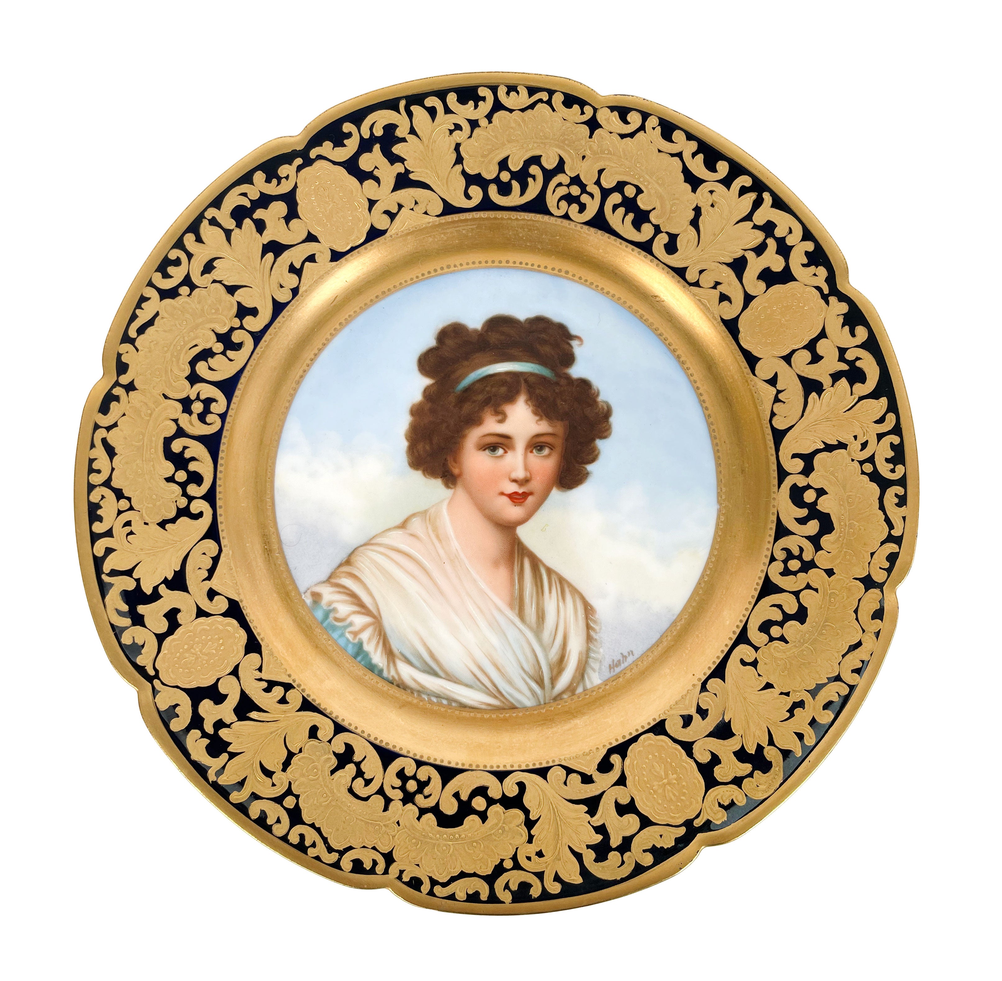 Set Of 6 Limoges Porcelain Cabinet Plates, France, Circa 1900