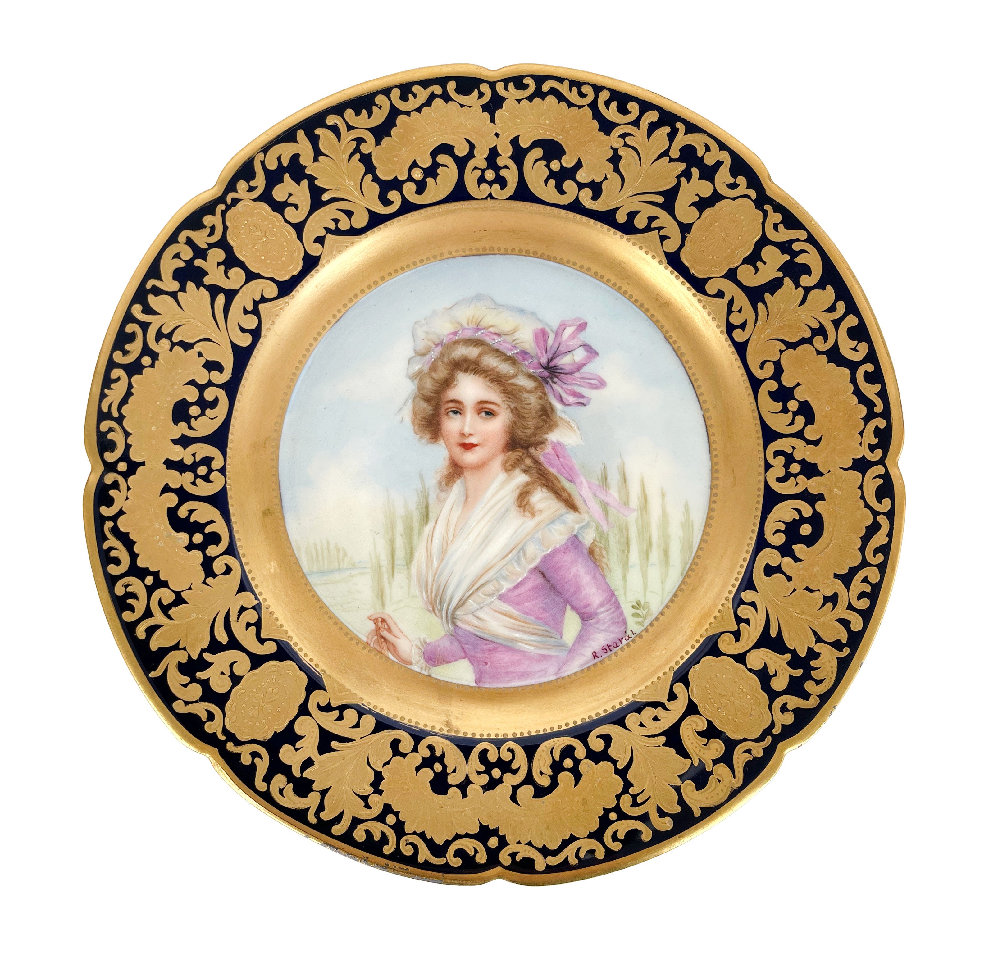 Set Of 6 Limoges Porcelain Cabinet Plates, France, Circa 1900