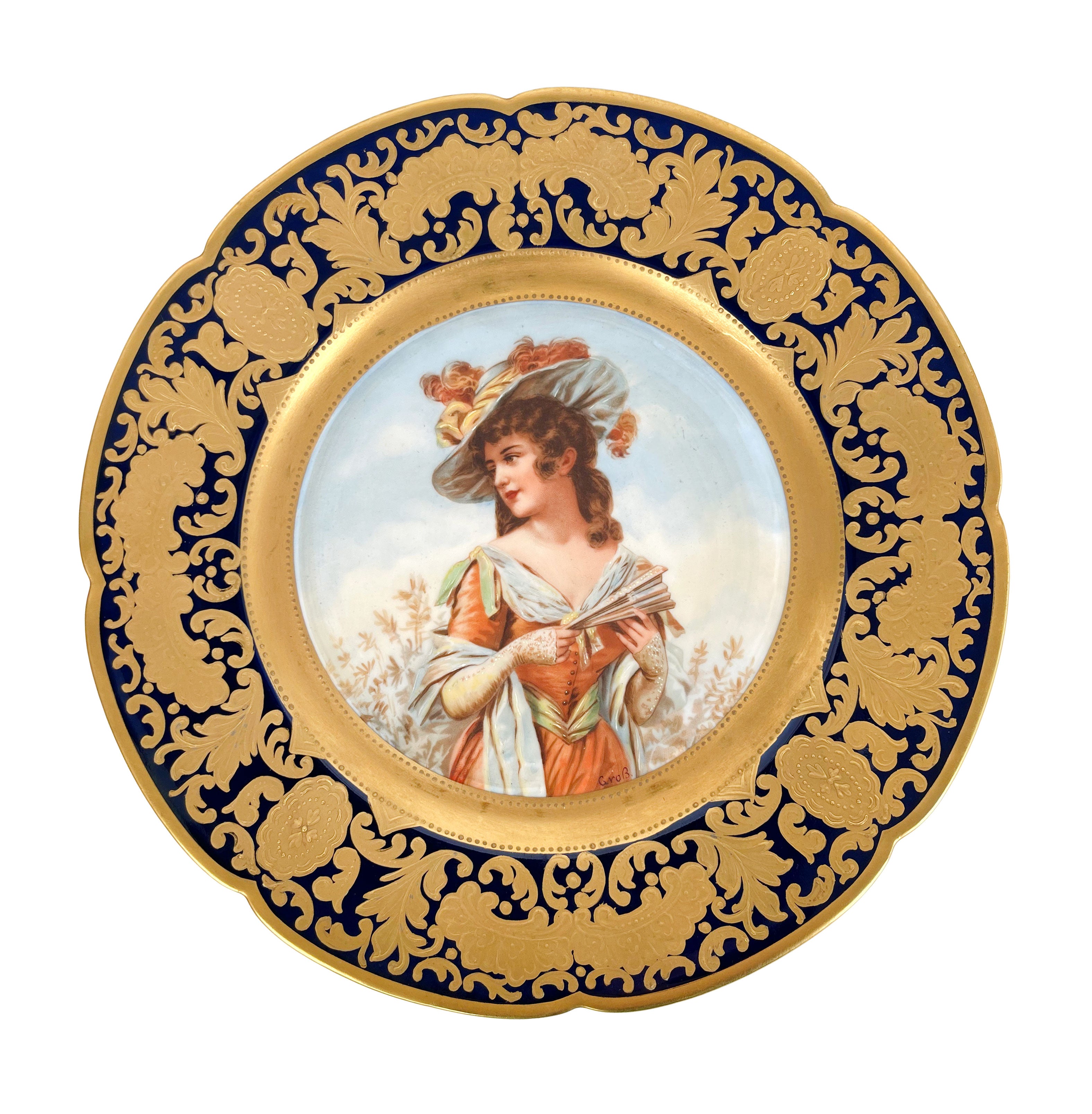 Set Of 6 Limoges Porcelain Cabinet Plates, France, Circa 1900