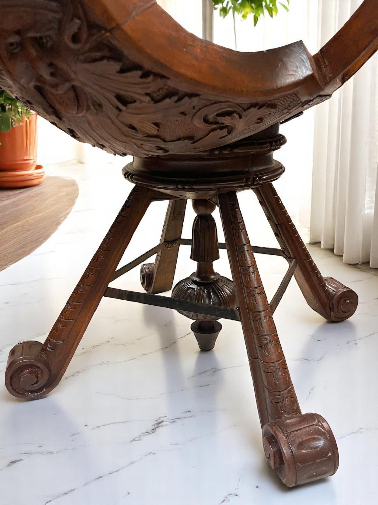 A 18th Century Italian Venetian Carved Walnut Gondola Chair