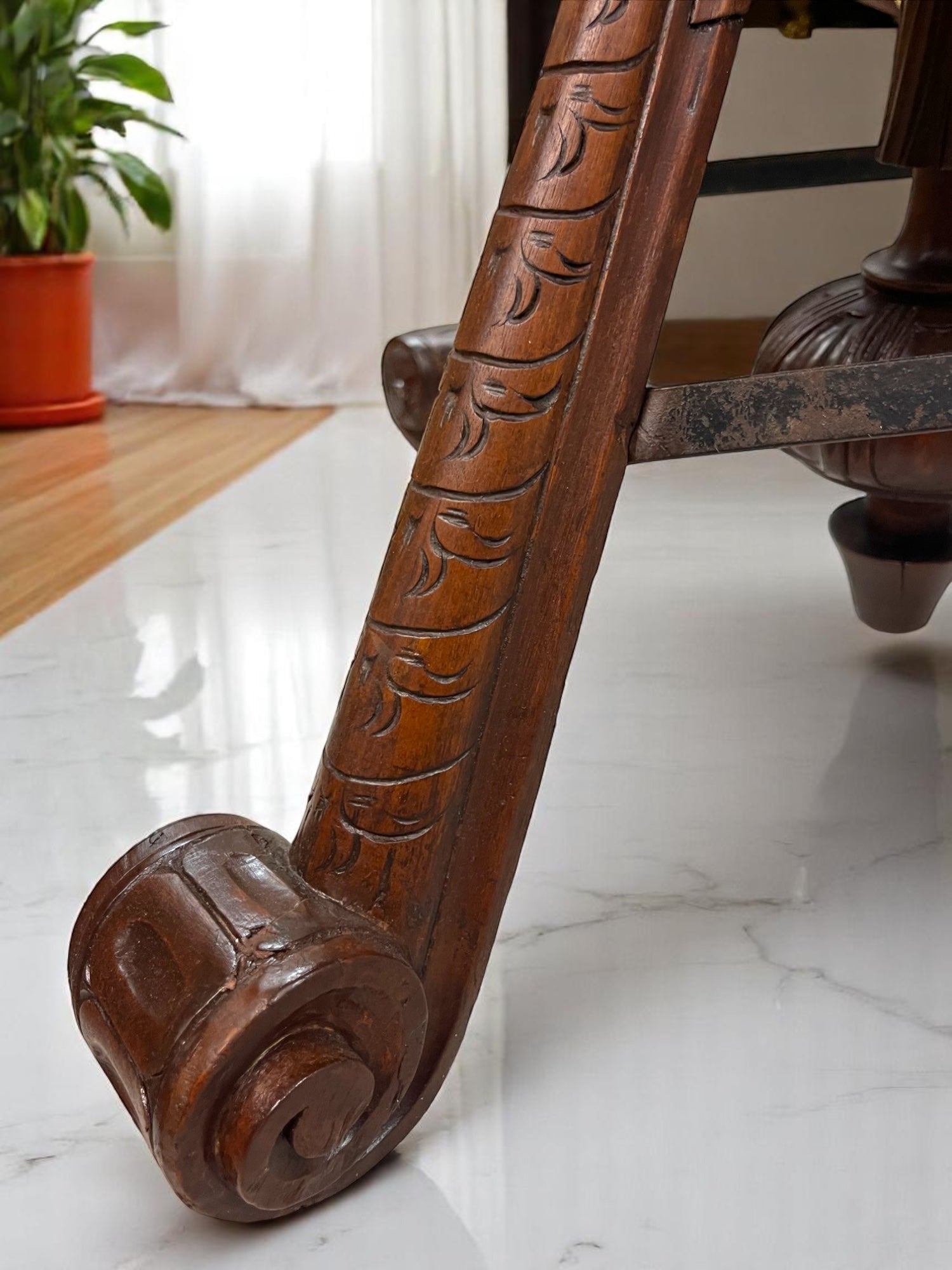 A 18th Century Italian Venetian Carved Walnut Gondola Chair