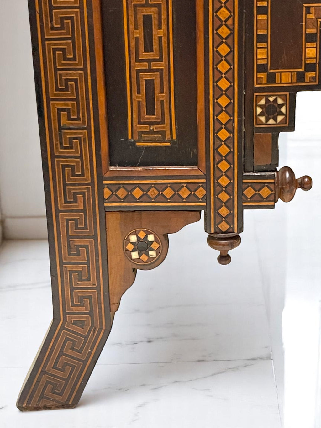 A 19th Century Mother of Pearl Carved Inlaid Fine Syrian Wooden Chair