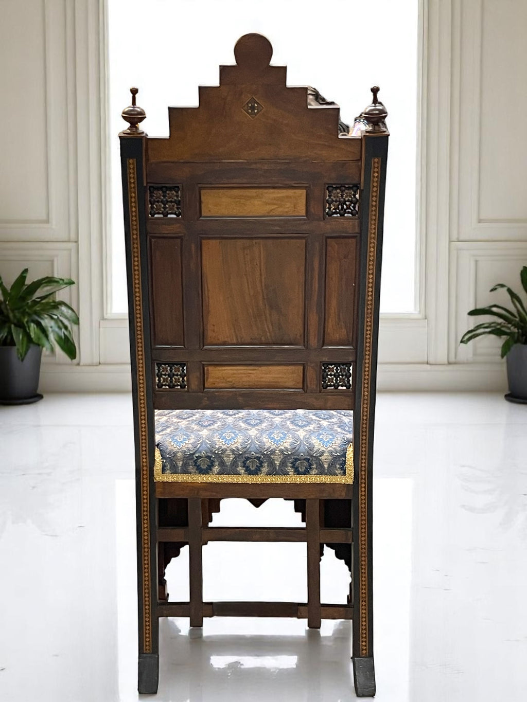 A 19th Century Mother of Pearl Carved Inlaid Fine Syrian Wooden Chair