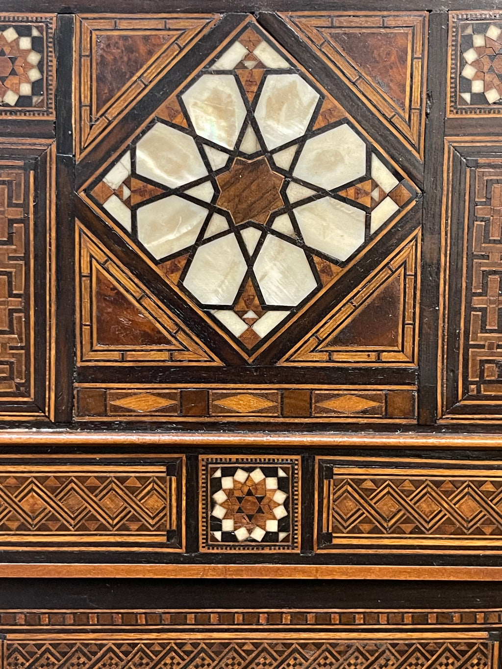 A 19th Century Mother of Pearl Carved Inlaid Fine Syrian Wooden Chair