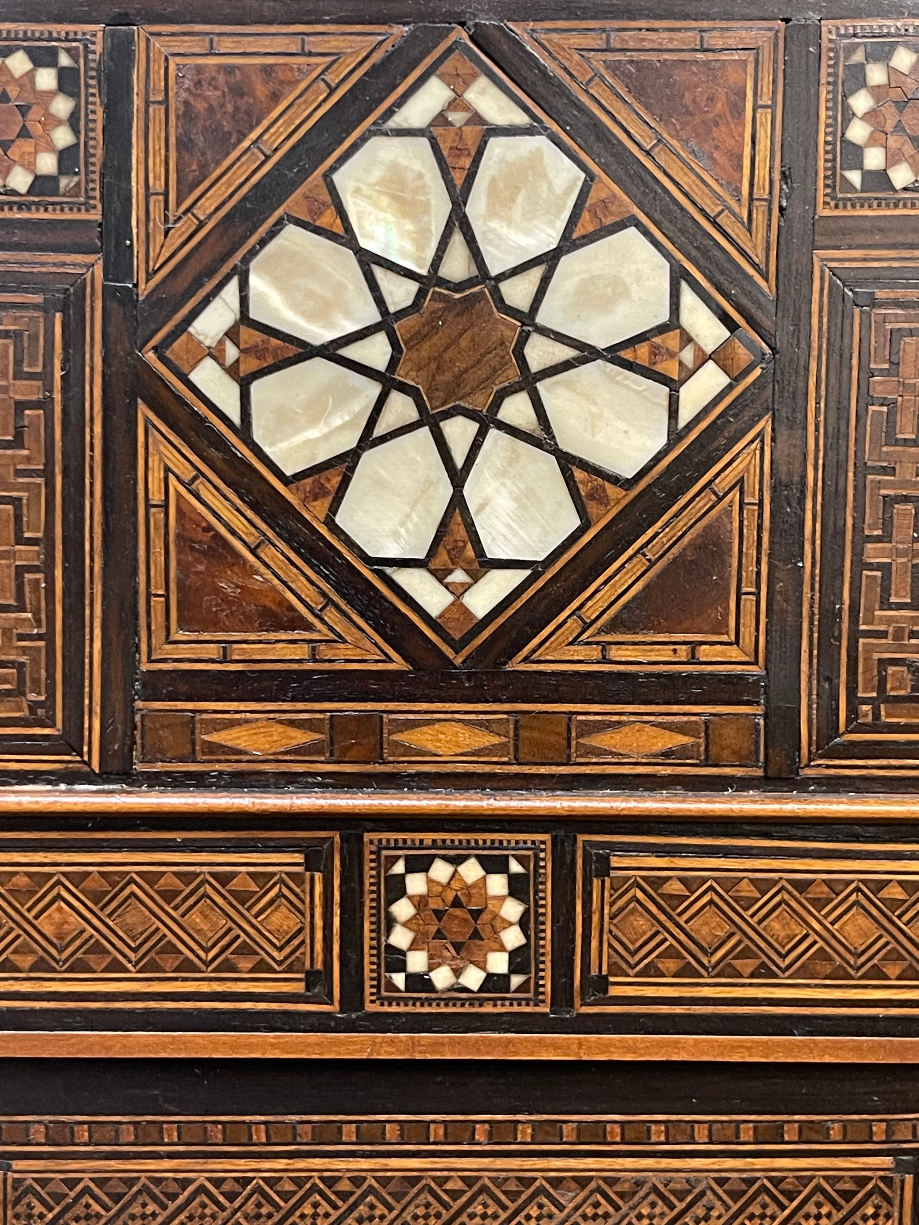 A 19th Century Mother of Pearl Carved Inlaid Fine Syrian Wooden Chair