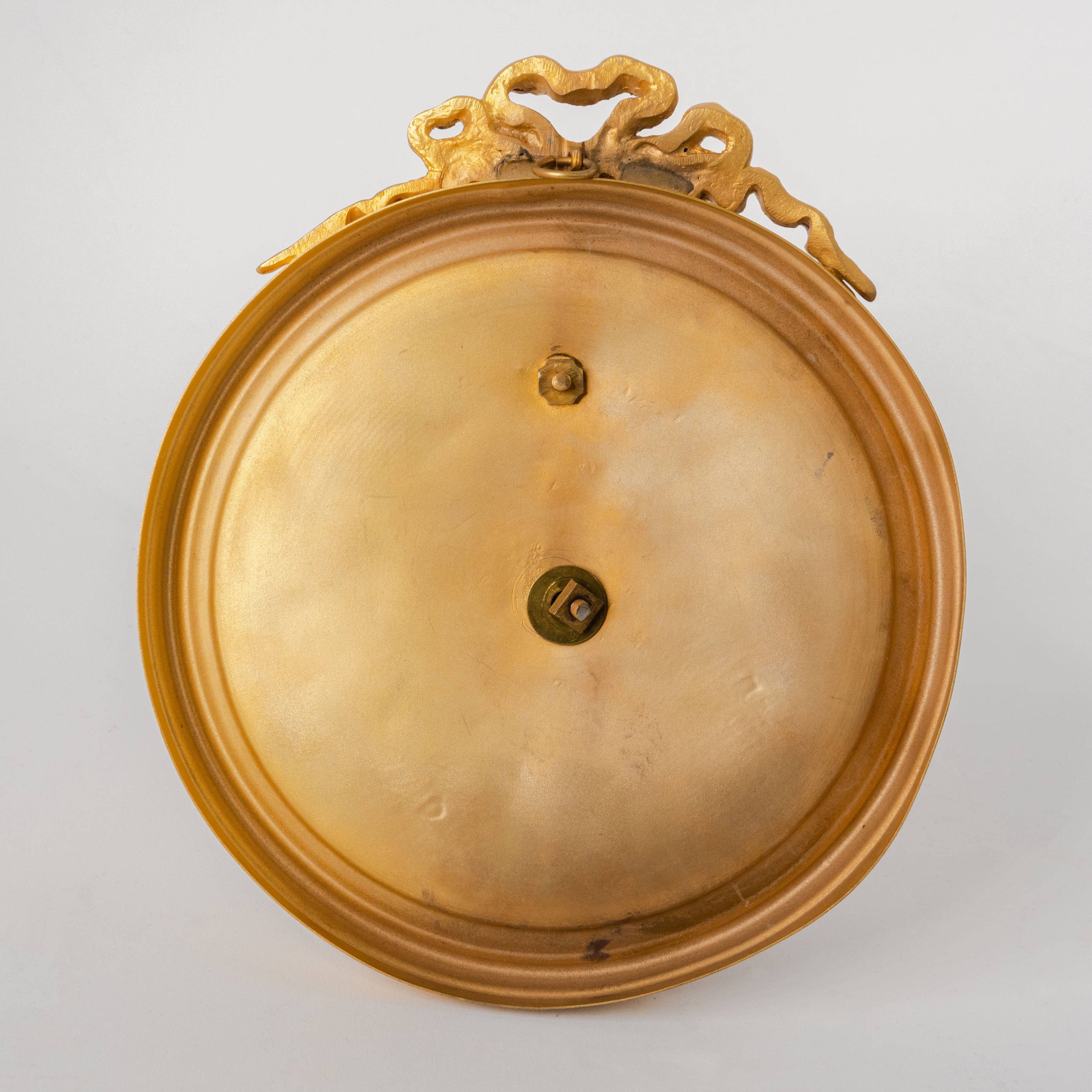 Pair Of French Gilt Bronze Round Figural Wall Plaques, France, 19th Century