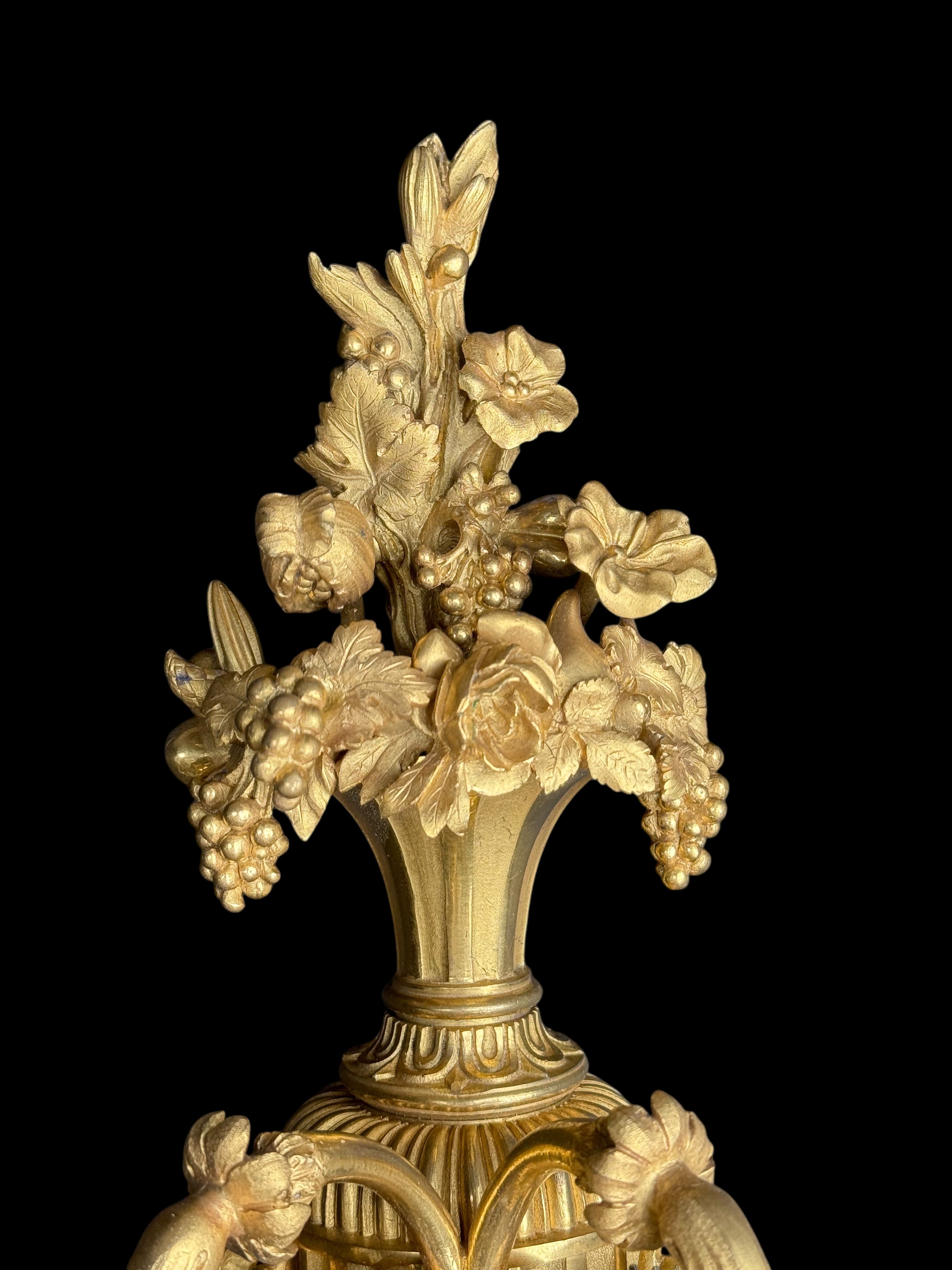 Pair Of Henry Dasson gilt Bronze Sconces