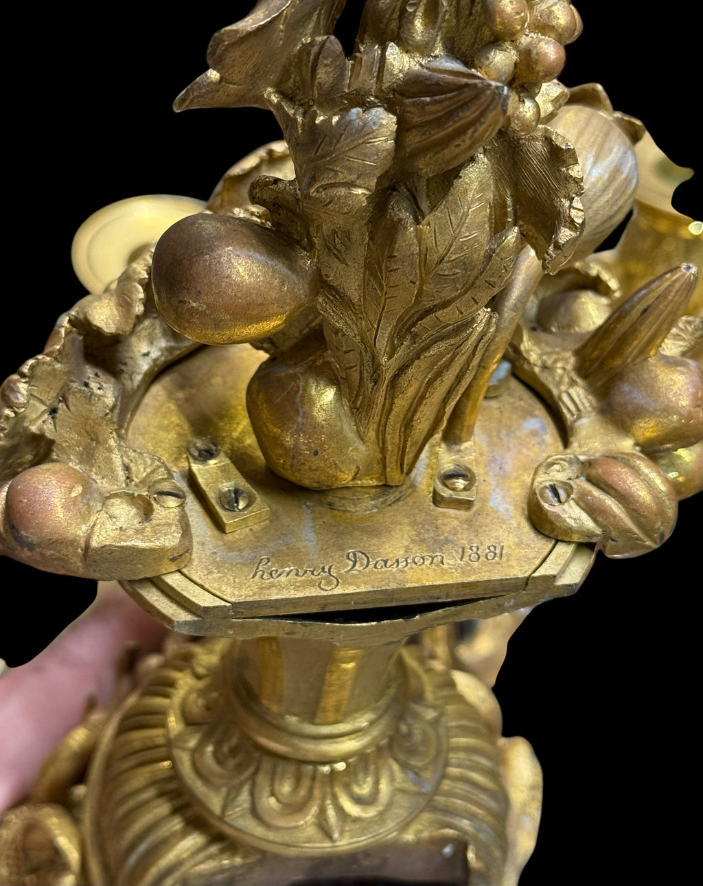 Pair Of Henry Dasson gilt Bronze Sconces