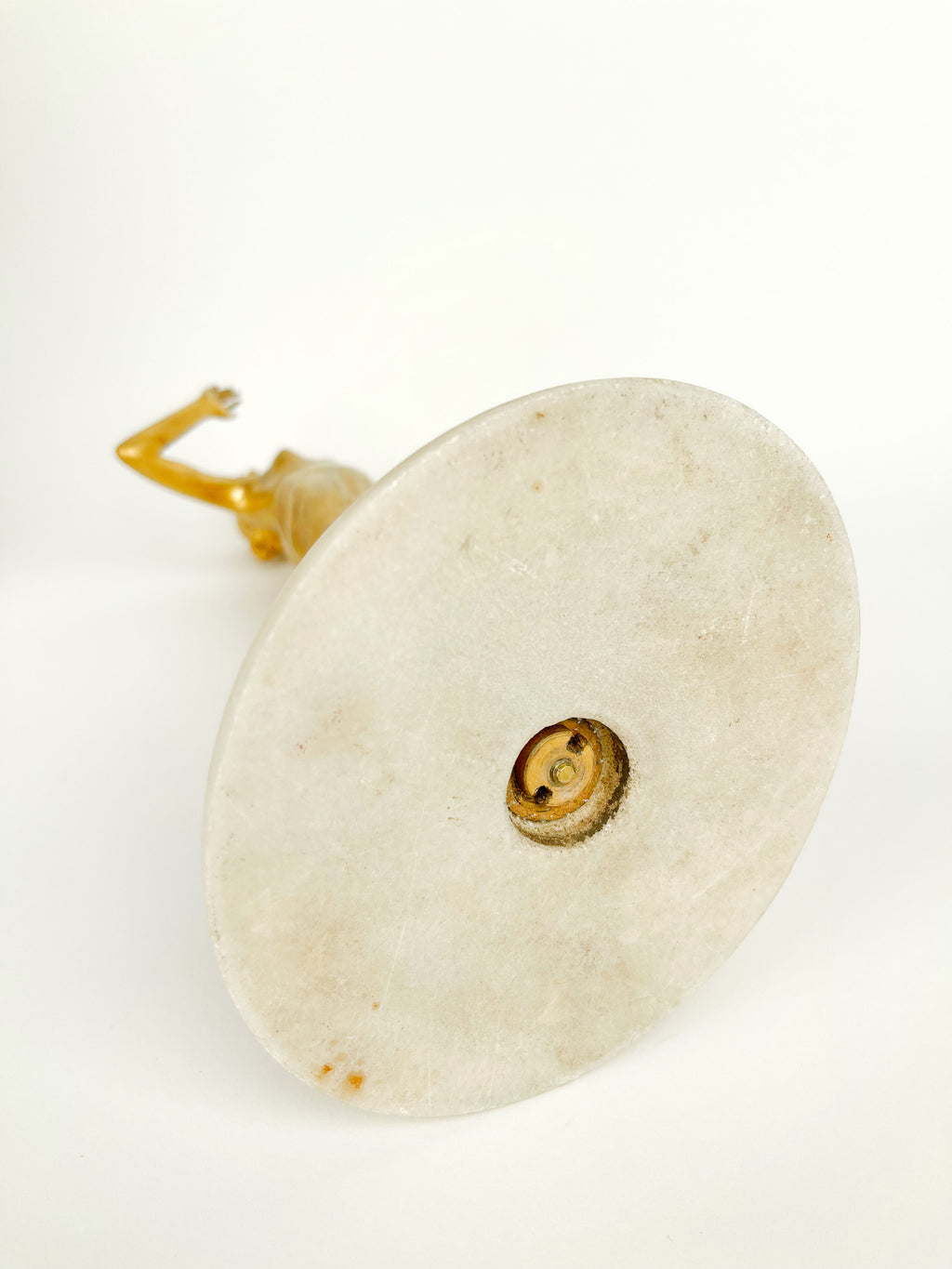 Pair of Gilt Bronze & Marble Semi Nude Sculptures by Rudolf Podany, France, 1910