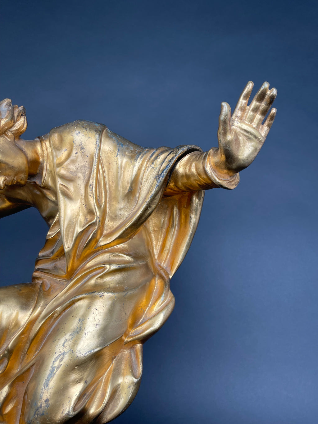 A Large Size Gilt Bronze Figure Of A Man, 17th Century, Italy