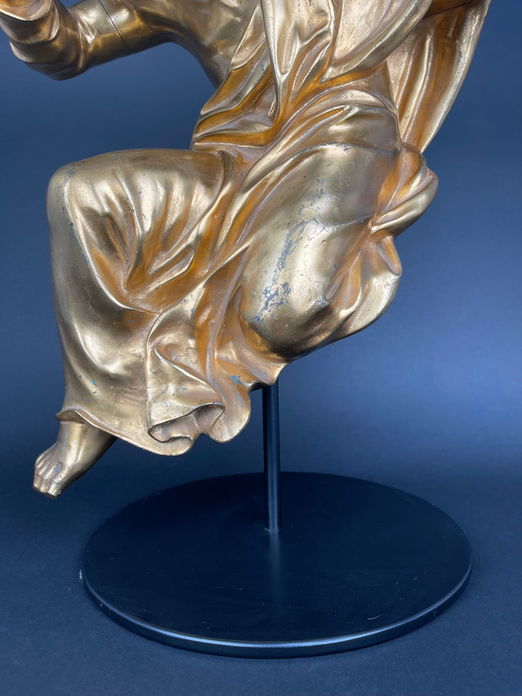 A Large Size Gilt Bronze Figure Of A Man, 17th Century, Italy