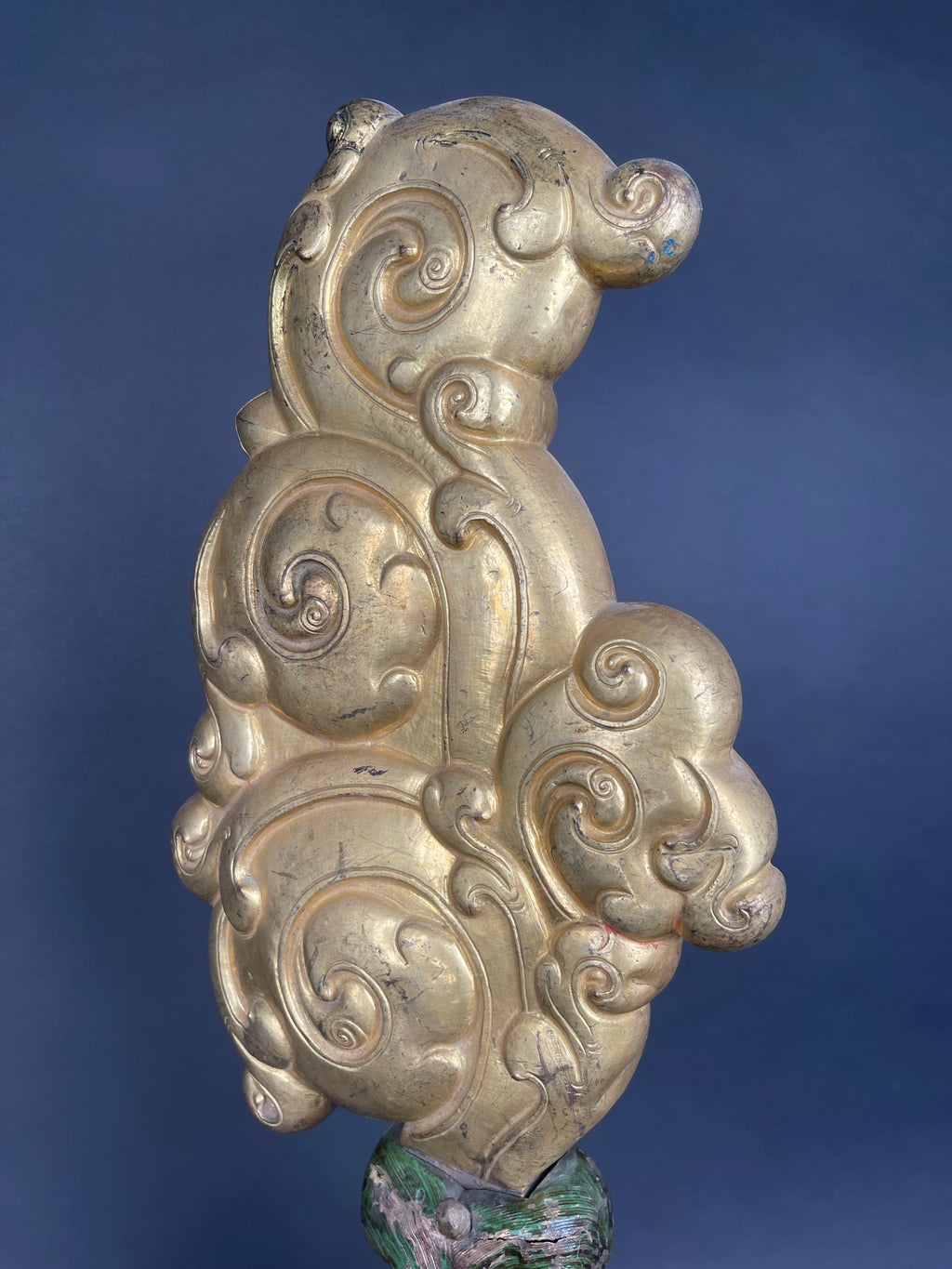 A Large Gilt Bronze Makara Finials, Tibet, Late 17th Early 18th Century