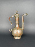 Qajar Dynasty Tinned Copper Hand Hammered Chiseled Ewer,  19th Century