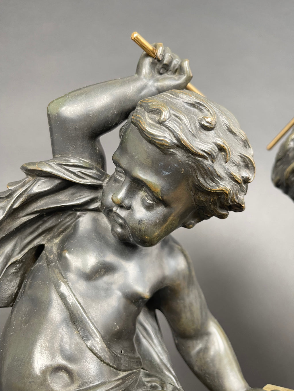 A Large Pair Of Ormolu & Patinated Bronze Chenets By Henry Dasson