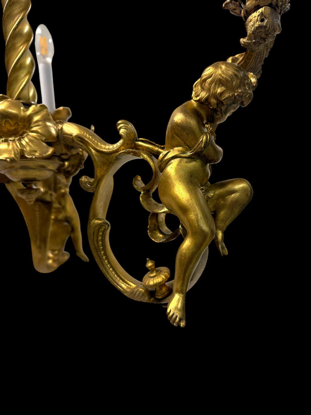 19th Century French Gilt Bronze Three-Light Chandelier By Marchand
