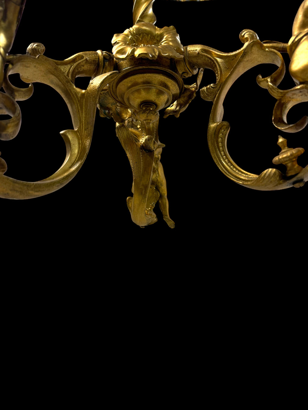 19th Century French Gilt Bronze Three-Light Chandelier By Marchand