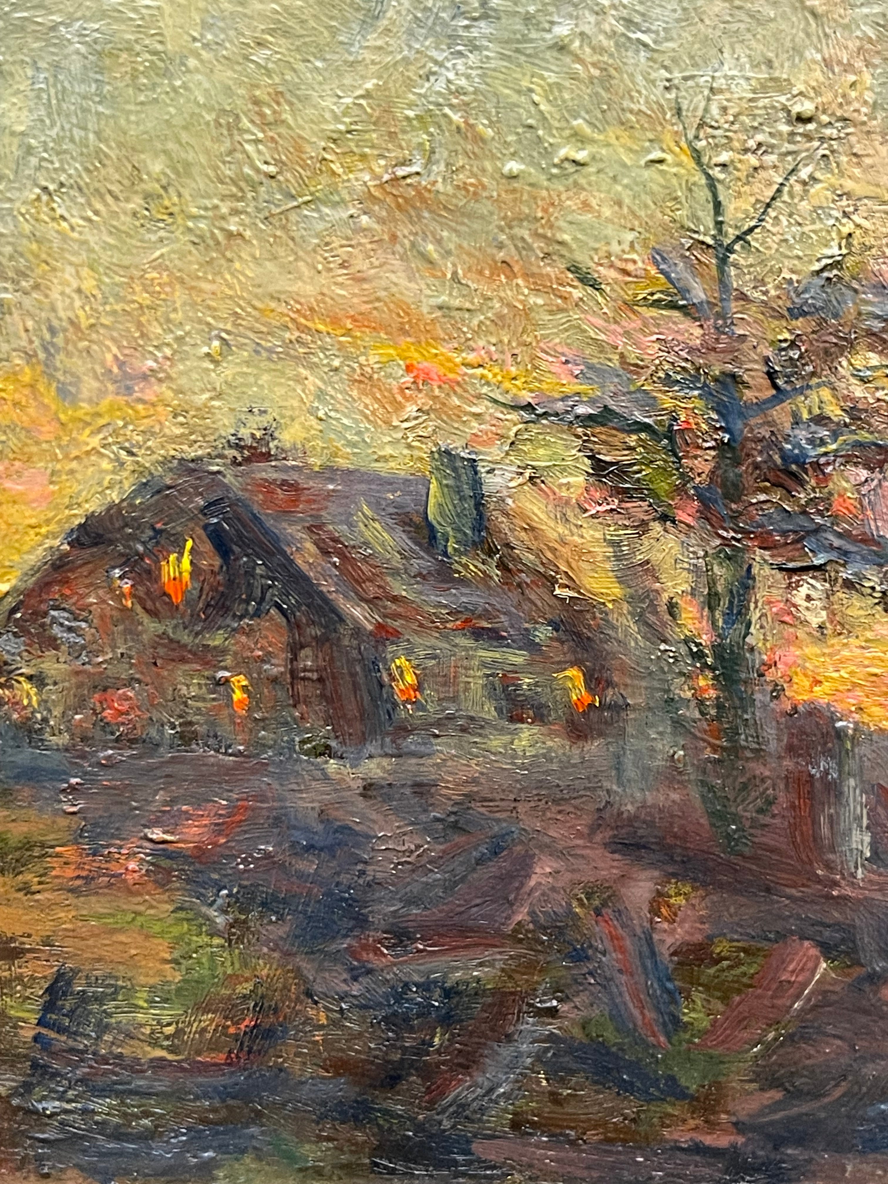 An Impressionist Oil on Board Landscape Painting, France Circa 1990s