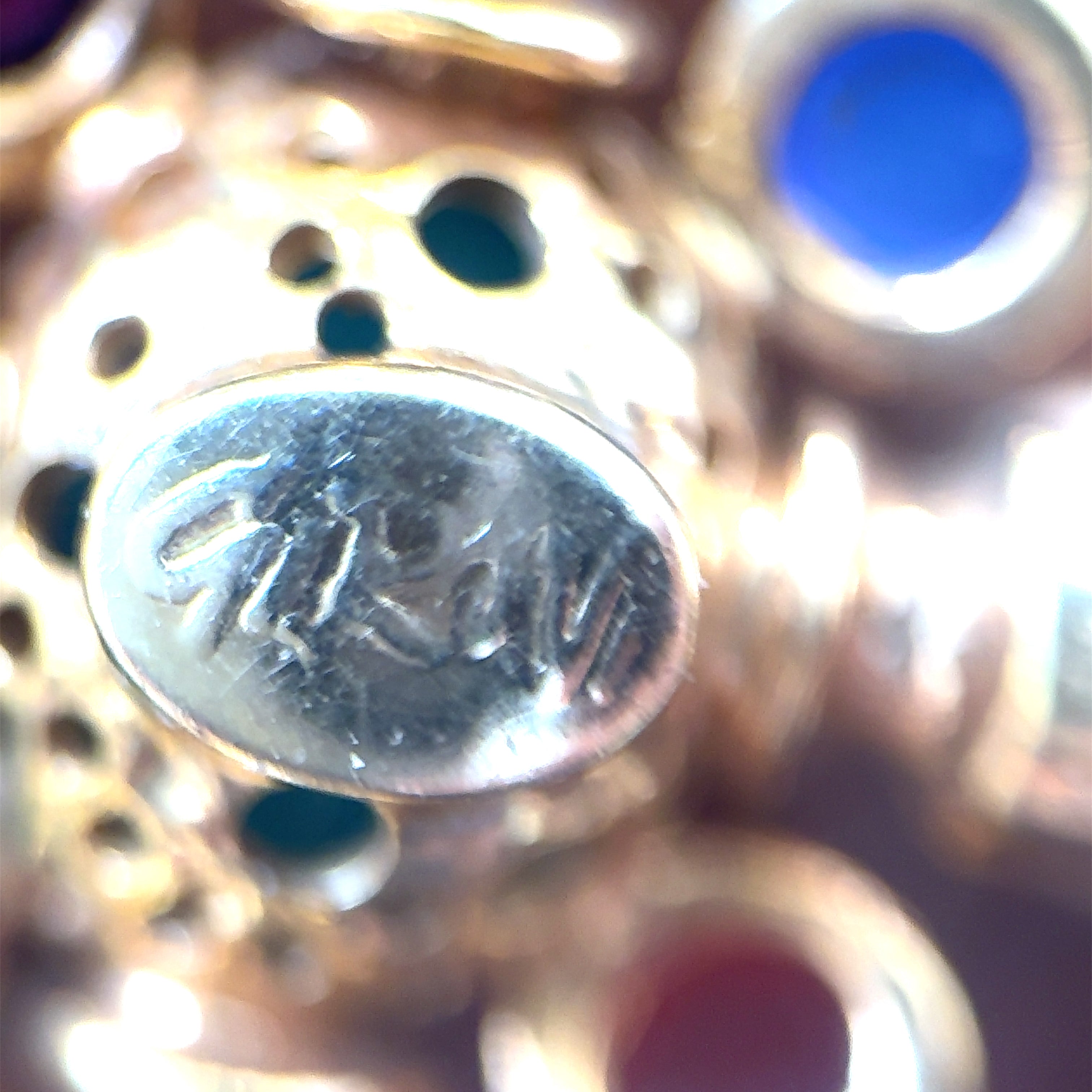 Girovi Ronco 18K Yellow Gold, Pearl, Ruby, Agate, Jade & Sapphire Pendant