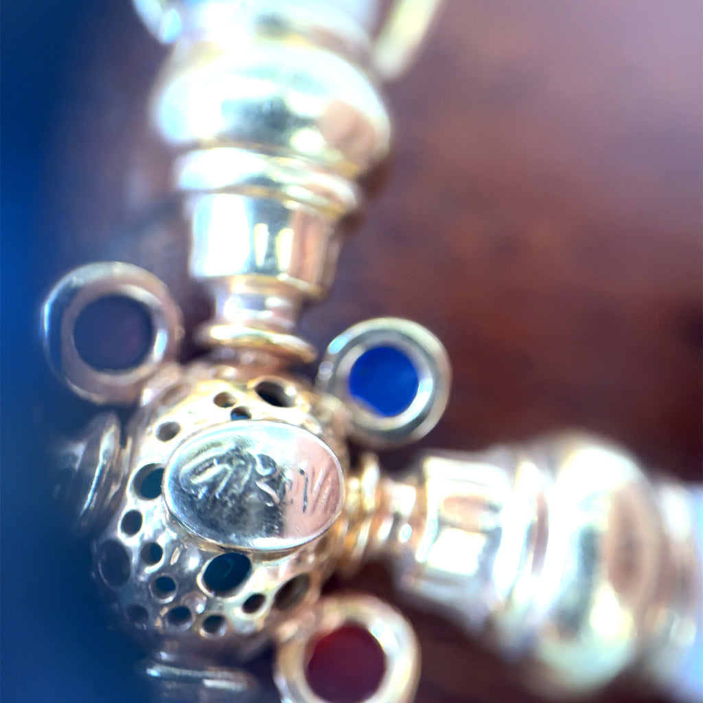 Girovi Ronco 18K Yellow Gold, Pearl, Ruby, Agate, Jade & Sapphire Pendant