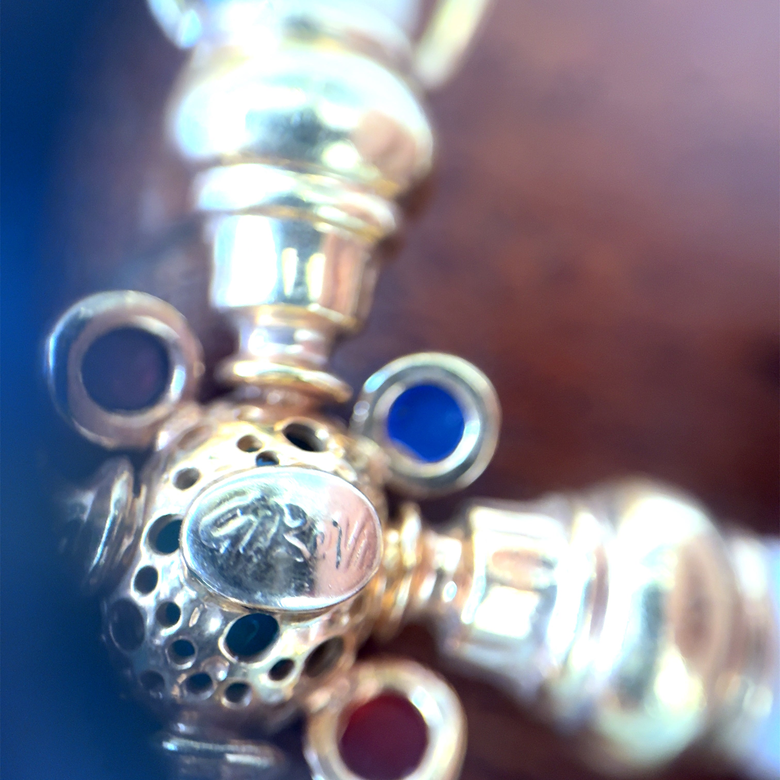 Girovi Ronco 18K Yellow Gold, Pearl, Ruby, Agate, Jade & Sapphire Pendant