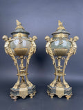 19th century French Ormolu Mounted Obsidian Urns