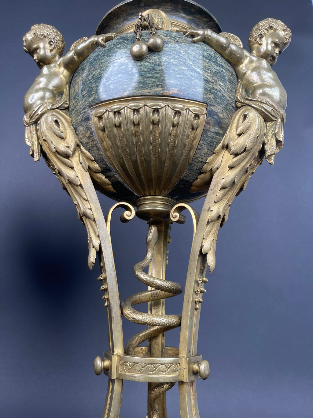 19th century French Ormolu Mounted Obsidian Urns