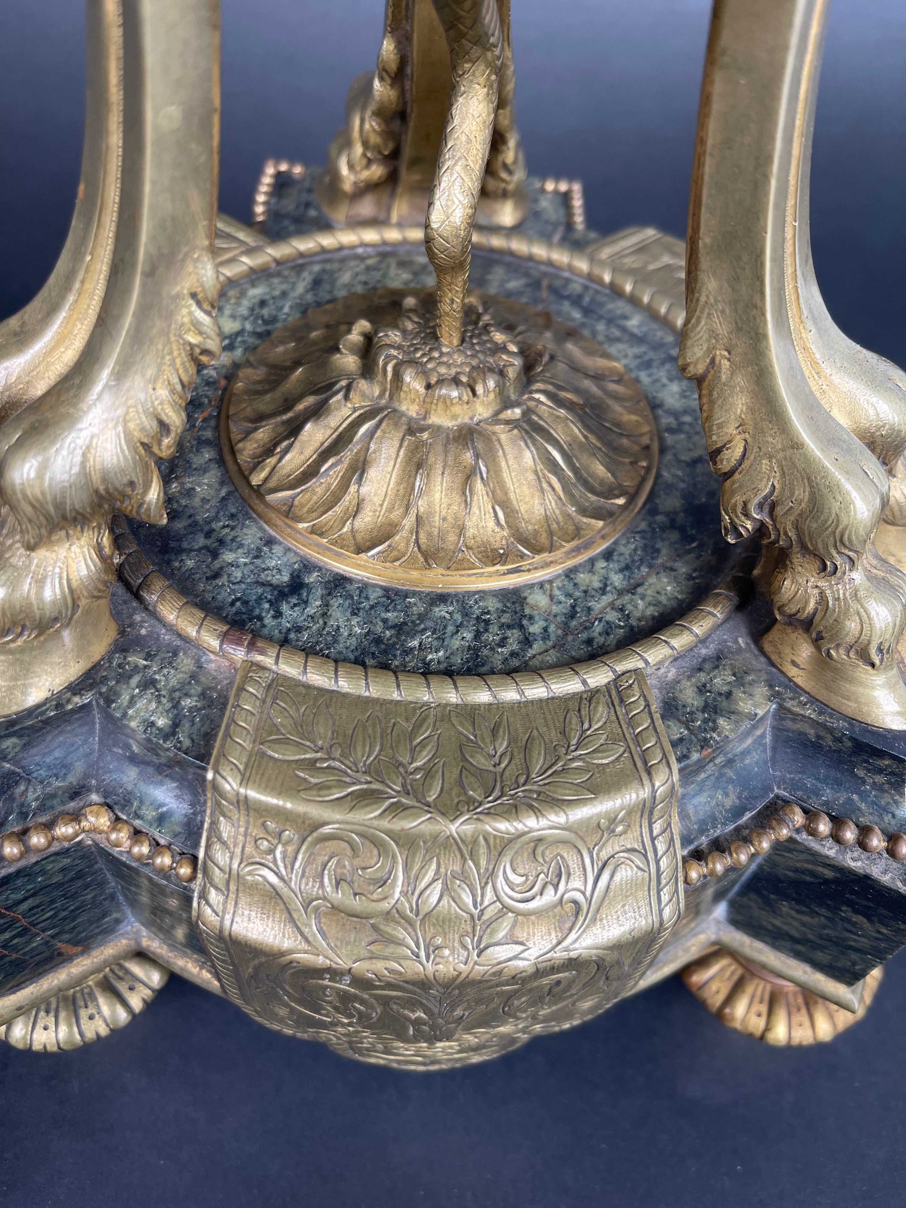 19th century French Ormolu Mounted Obsidian Urns
