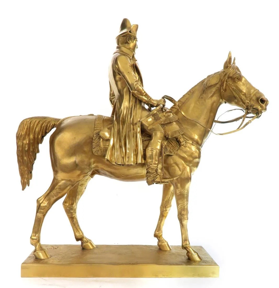 A French Bronze Equestrian Group Of Napoleon On Horseback, France, 19th Century