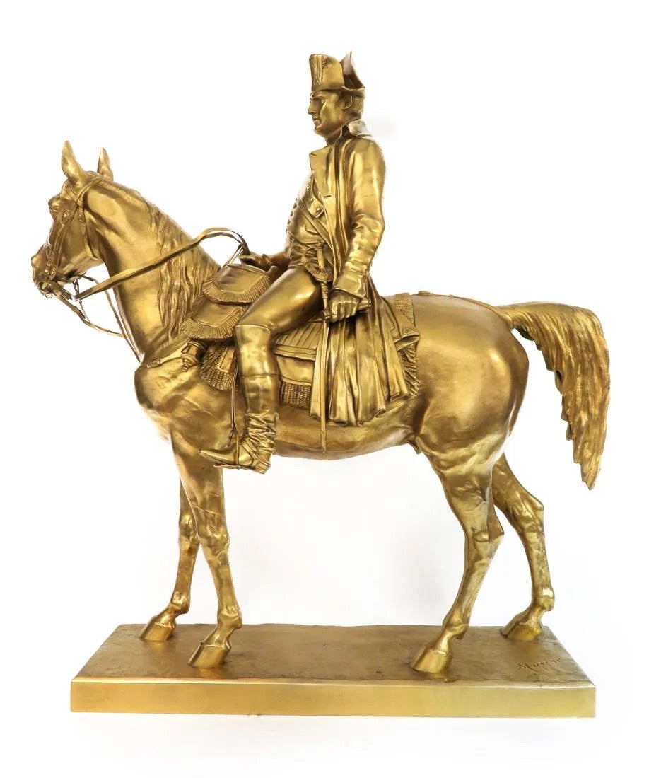 A French Bronze Equestrian Group Of Napoleon On Horseback, France, 19th Century