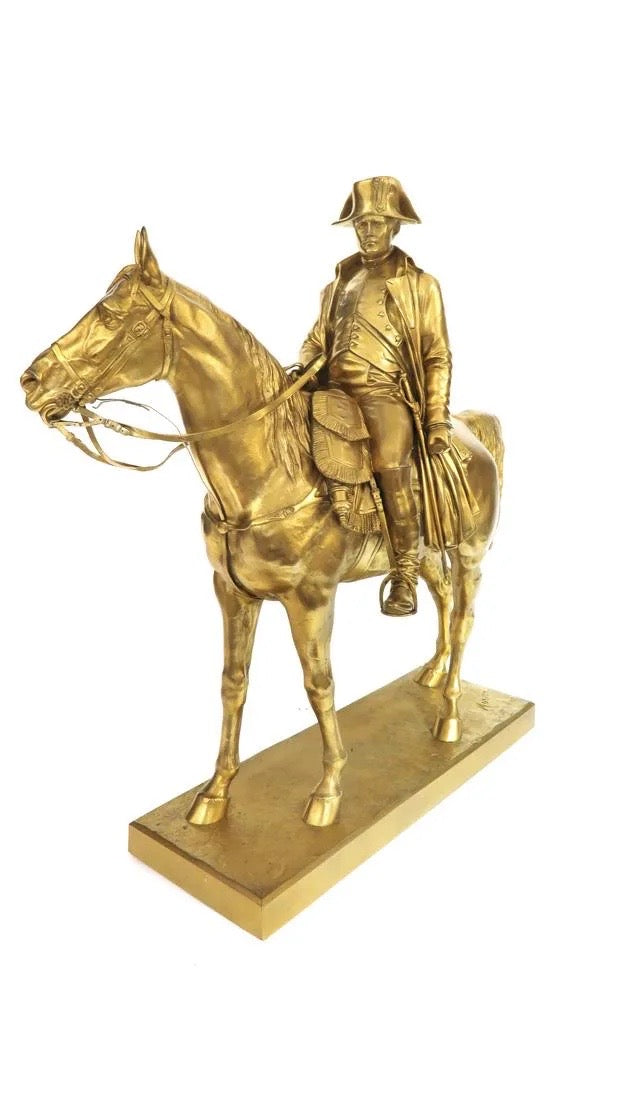 A French Bronze Equestrian Group Of Napoleon On Horseback, France, 19th Century
