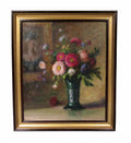 19th C. Russian Oil On Canvas Still Life Painting of Bouquet