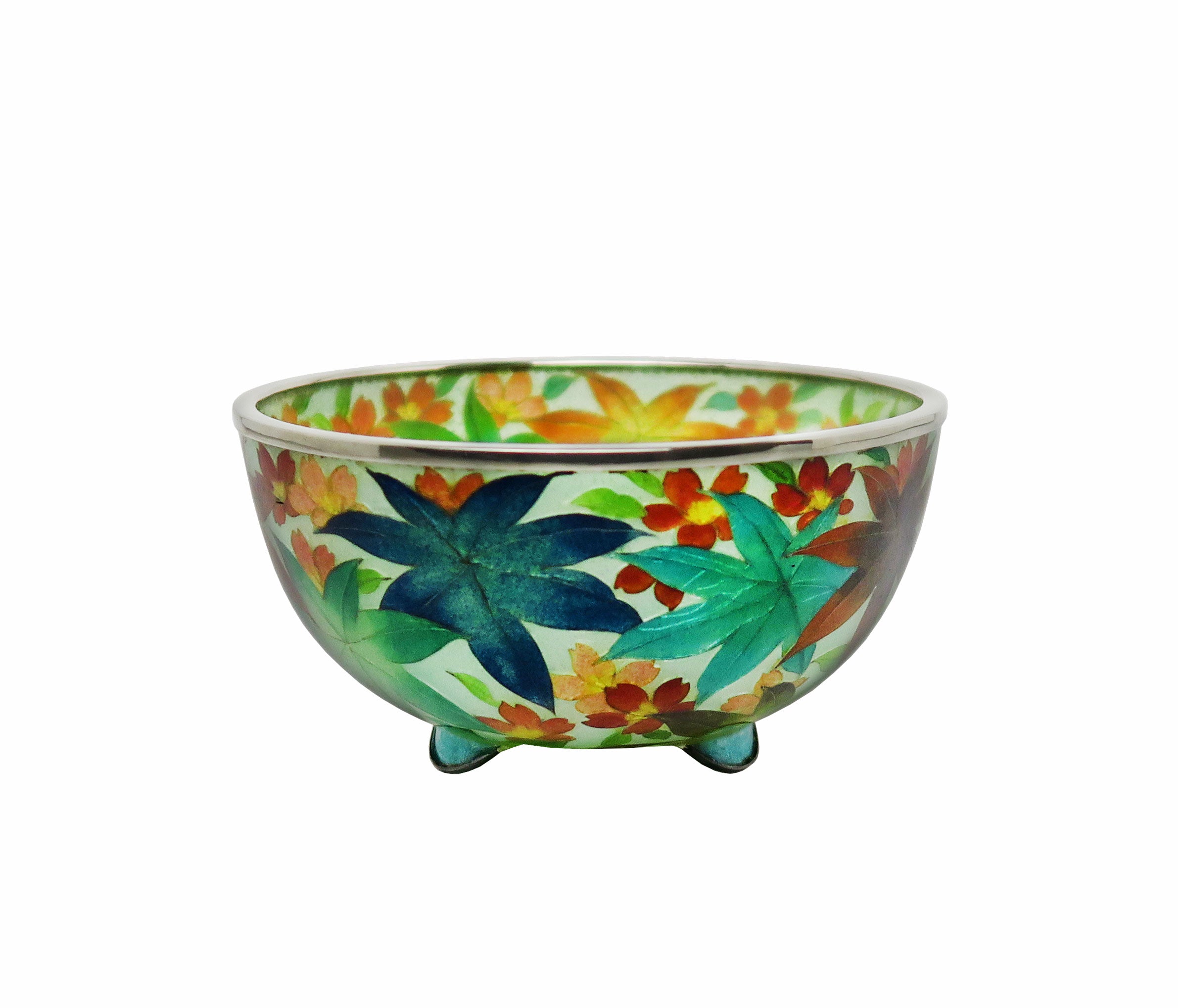 Authentic 19th C. Meiji Period Japanese Plique-A-Jour Enamel Bowl