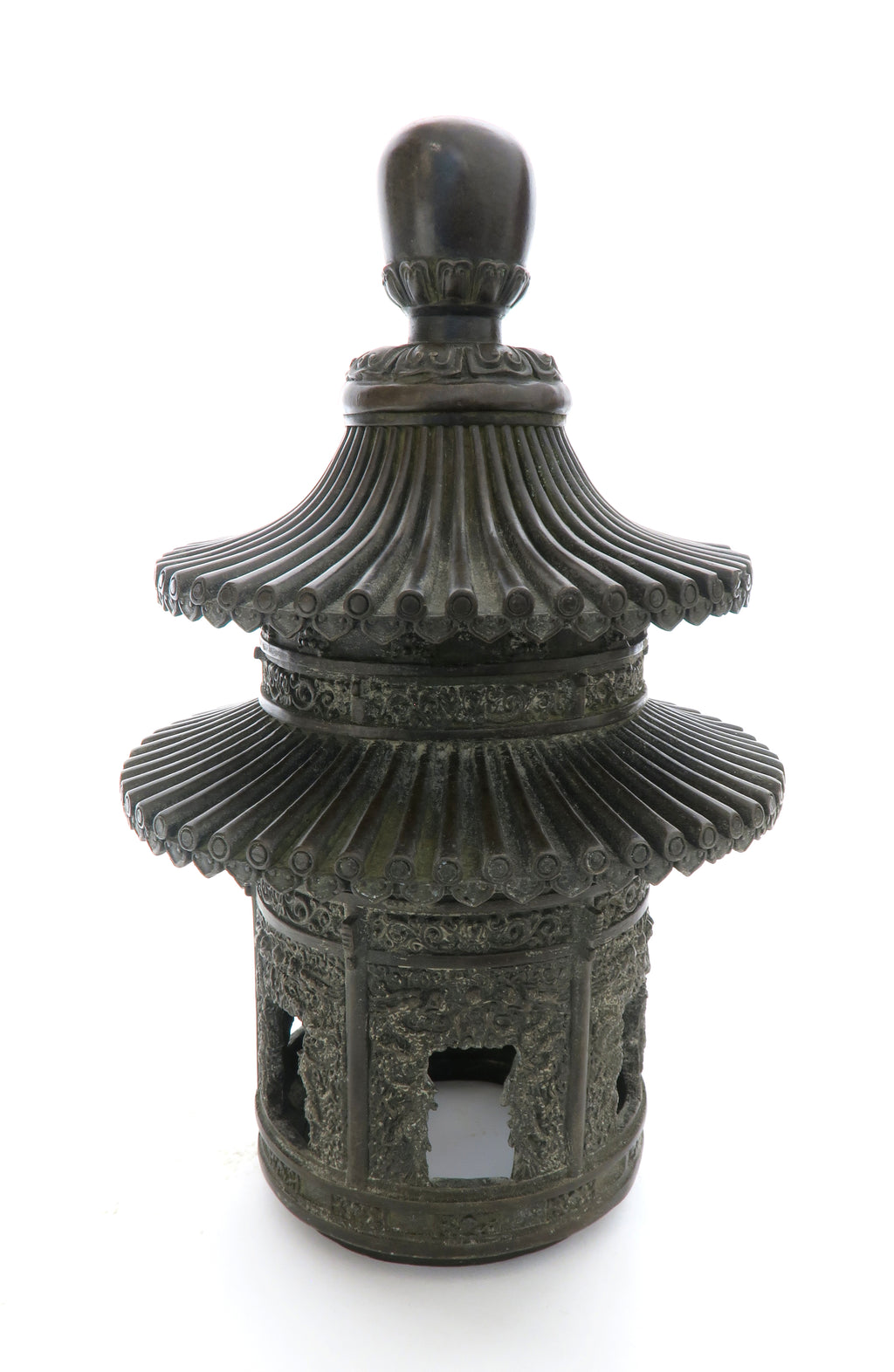 CHINESE BRONZE LIDDED CENSER, SIGNED