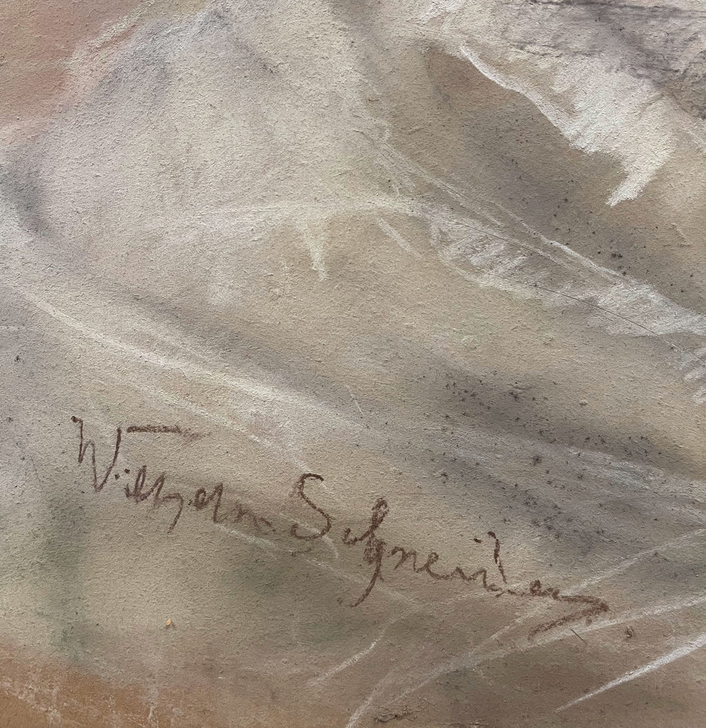 Pair of 19th C. French Pastel Portrait of Beautiful Young Women With Carved Wood