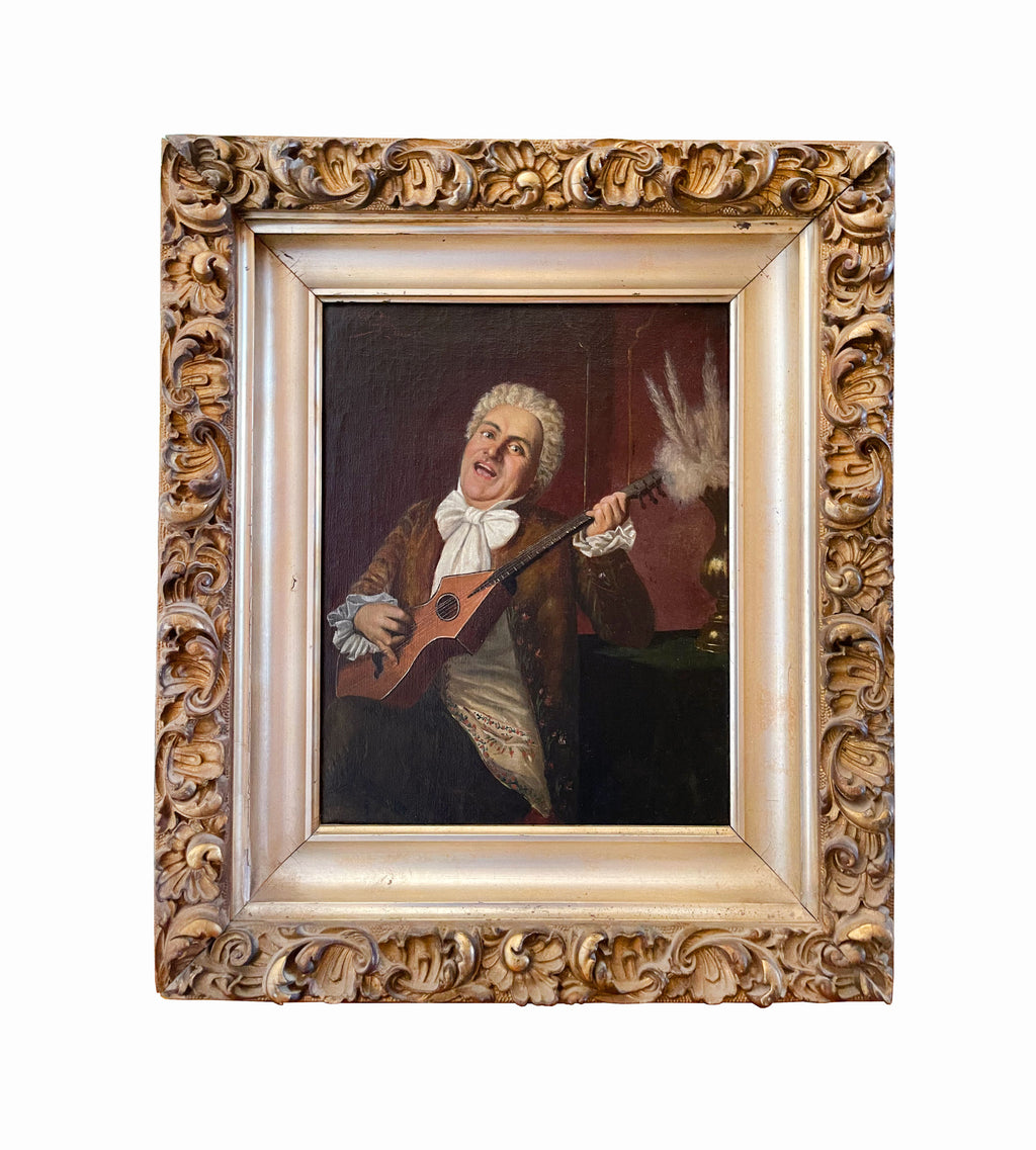 Claudio Rinaldi Italian (1852-1909) Oil on Canvas Framed Painting of a Musician