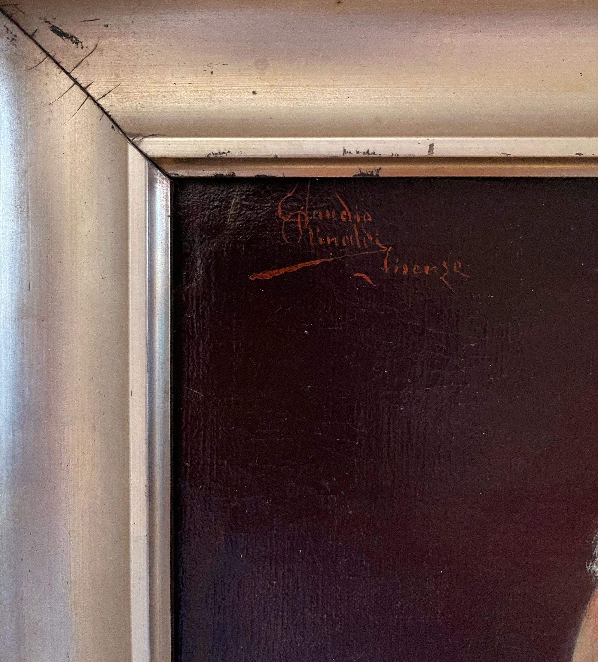 Claudio Rinaldi Italian (1852-1909) Oil on Canvas Framed Painting of a Musician