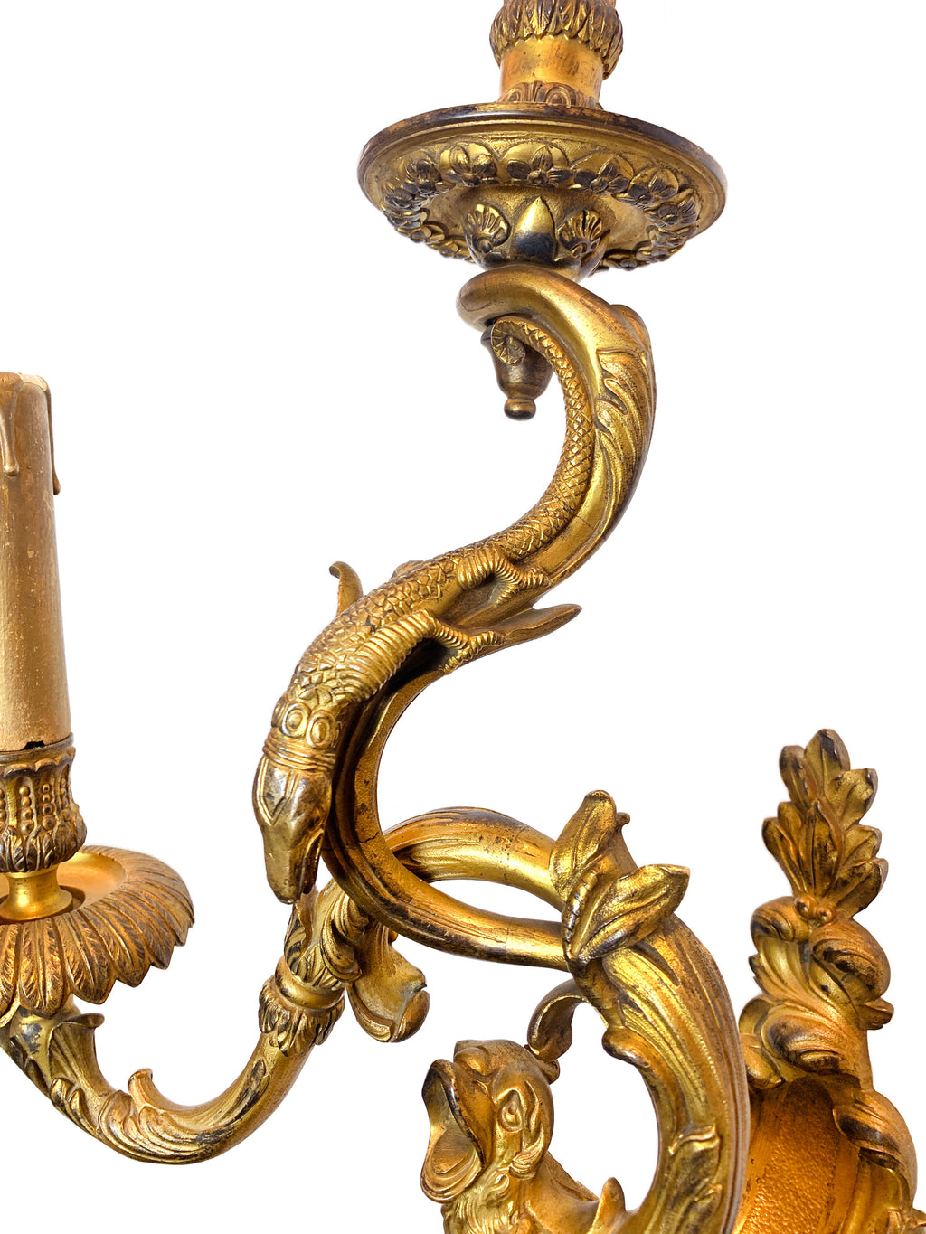 A PAIR OF LOUIS XV STYLE BRONZE TWO-BRANCH WALL-LIGHTS