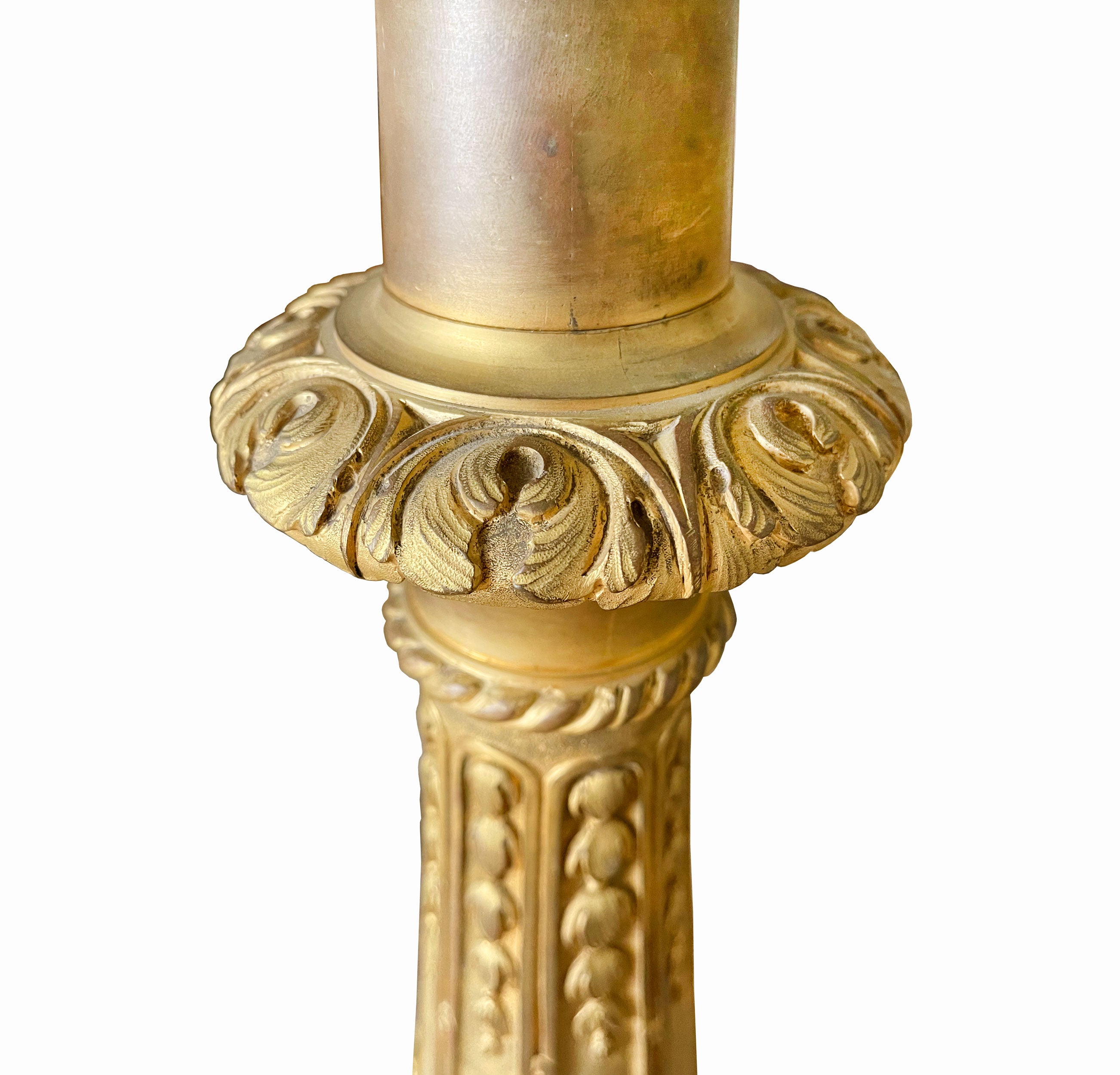 A Maison Millet (1853-1902) Ormolu Bronze Floor Lamp