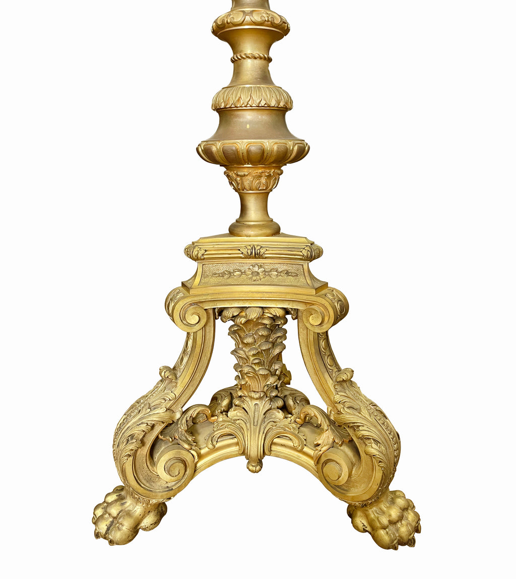 A Maison Millet (1853-1902) Ormolu Bronze Floor Lamp